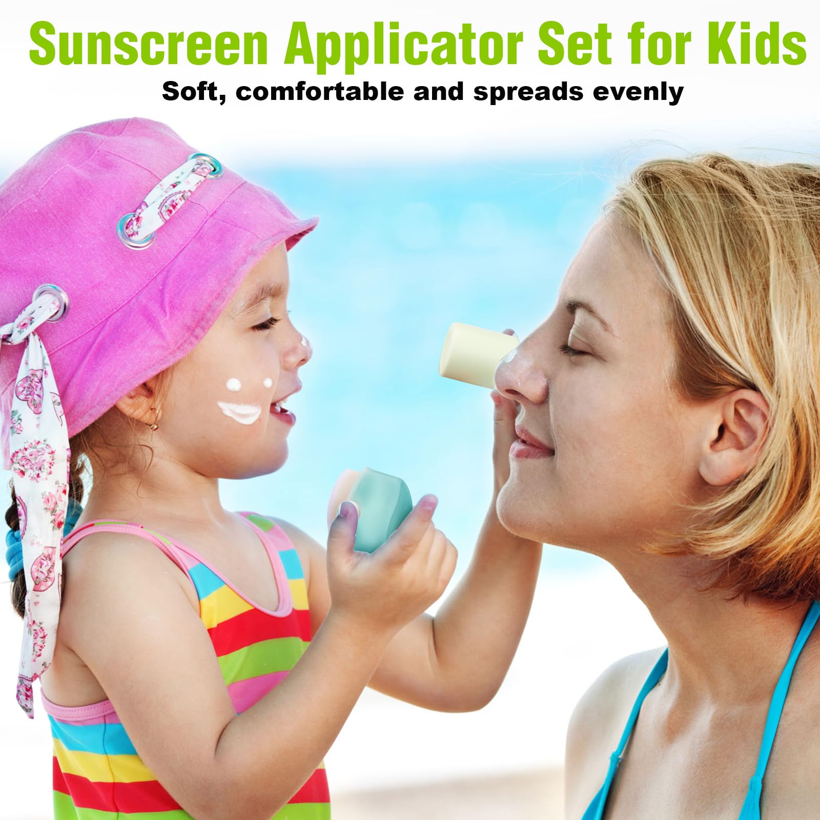 Mity Rain Sunscreen Applicator For Kids, 3Pcs Sunscreen Roller Bottle And Sunblock Buddy Brush Set, Buddies Sunscreen Applicator