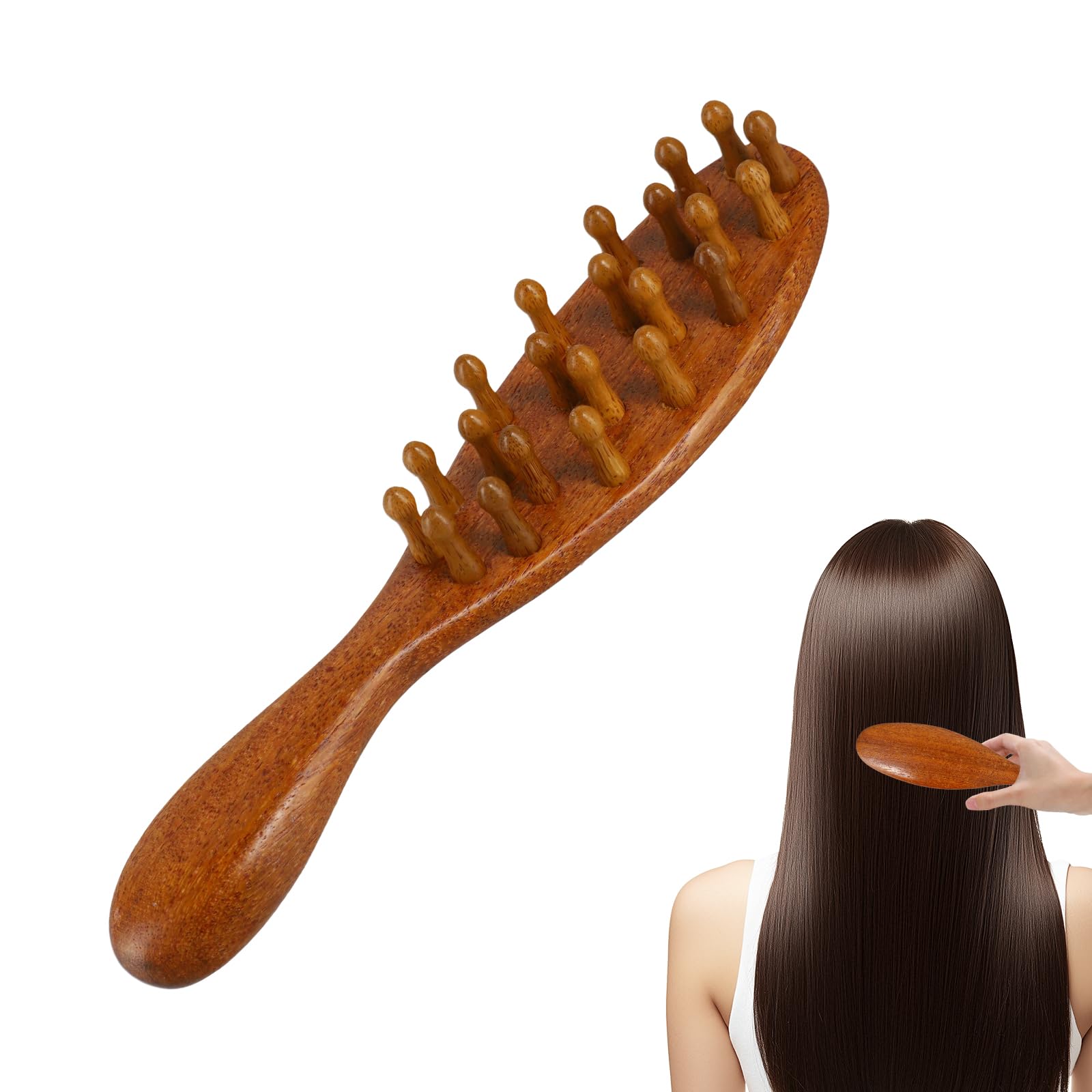Loc Brush for Dreads, Comfortable Massage Comb, Scraping Massage Tools Wide Tooth Comb, Elegant Wood, Comfortable to Hold, Suita