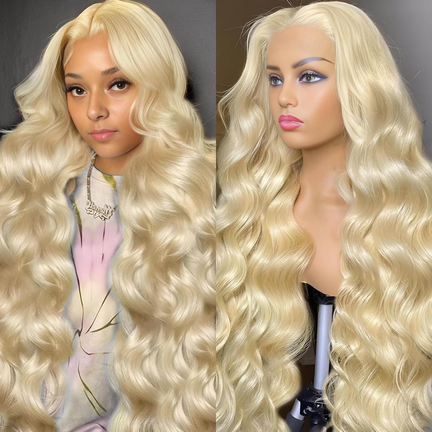 Sunelk 613 13x6 Lace Front Wig Human Hair 32 Inch Blonde Wig Human Hair 220% Density Body Wave Lace Front Wigs Human Hair Pre Pl