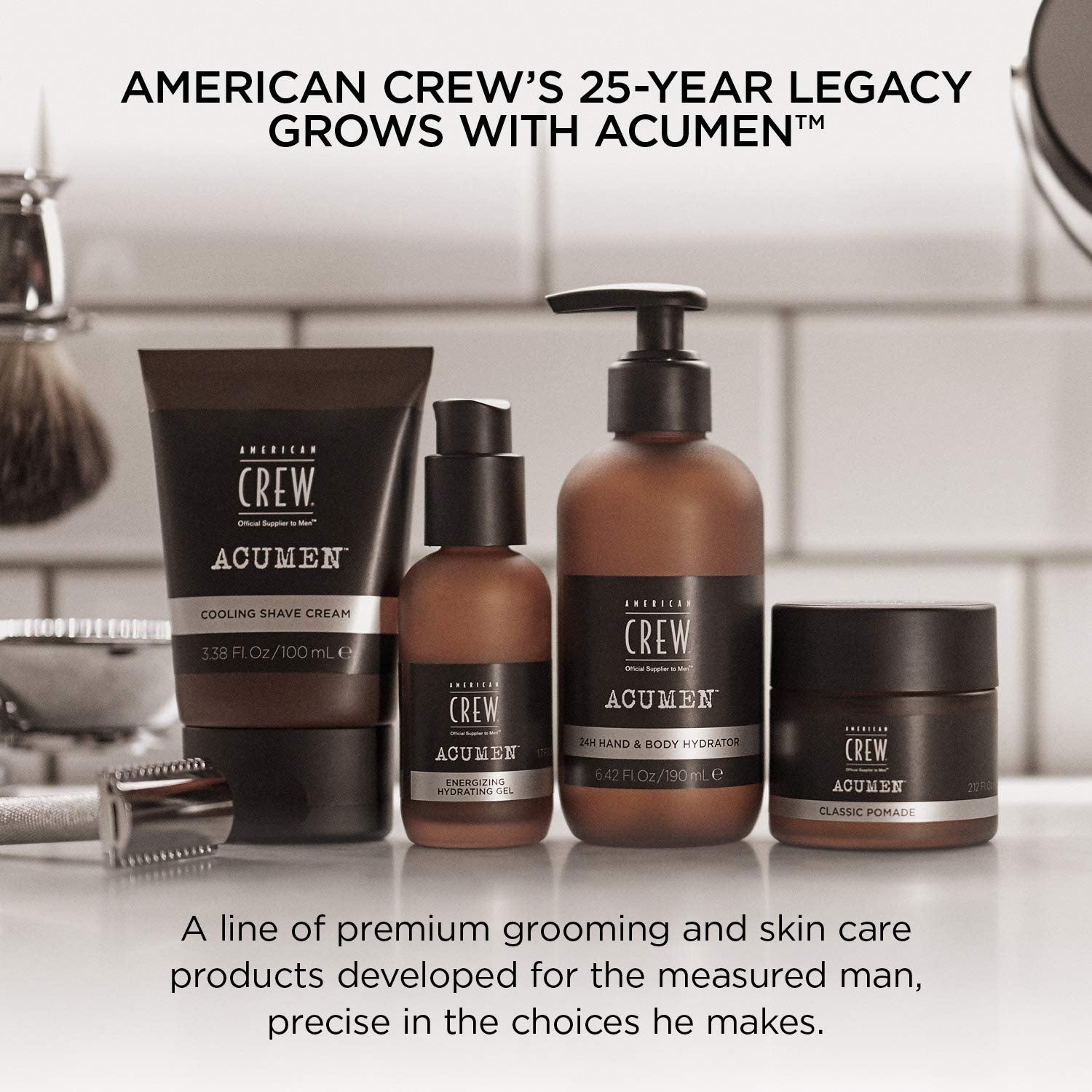 American Crew Men's Body Lotion, Daily Moisturizer, Hydrating & Reviving Cream, 60 mL
