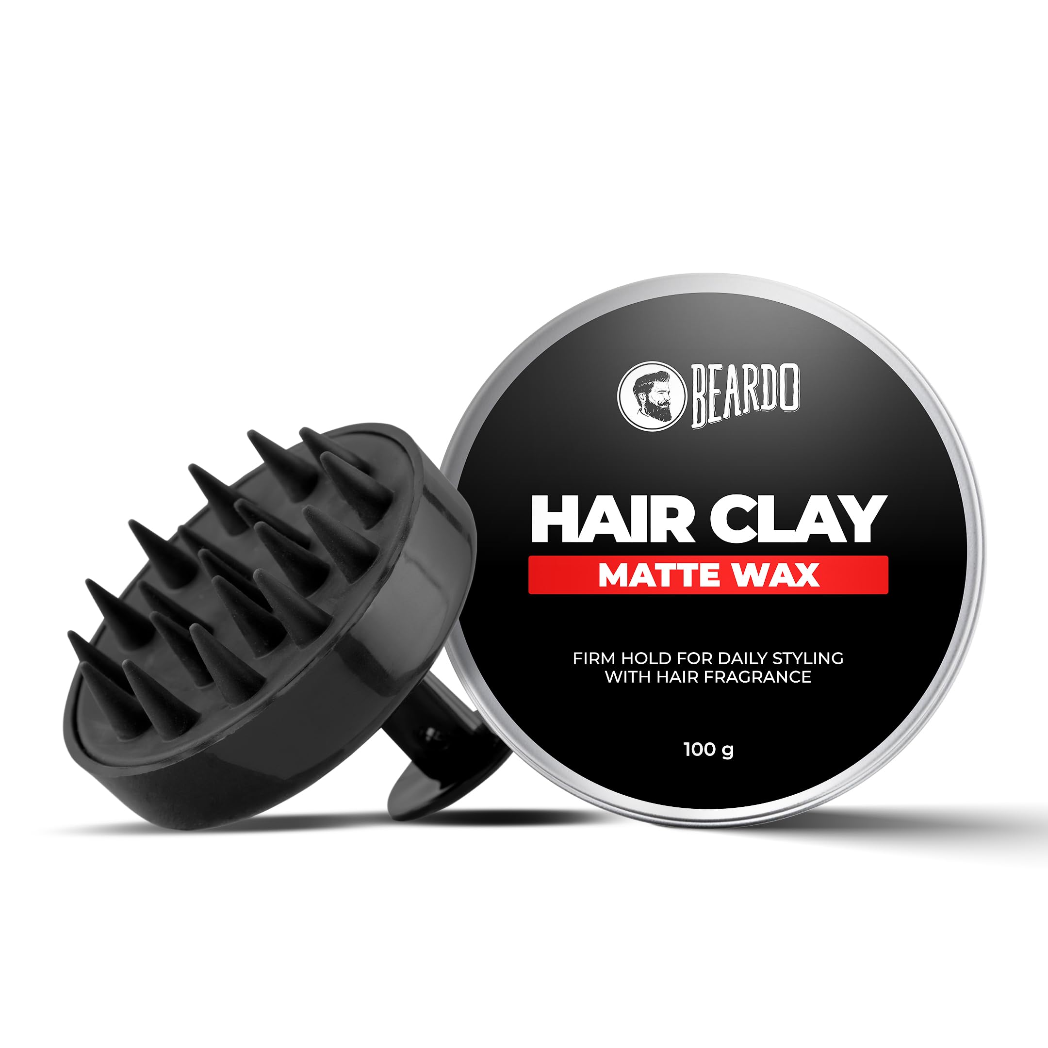 Beardo Hair Clay Wax With Scalp Massager For Men | Hair Clay For Men | Styling Wax | Volumizing | Strong Hold | Restylable |Matt