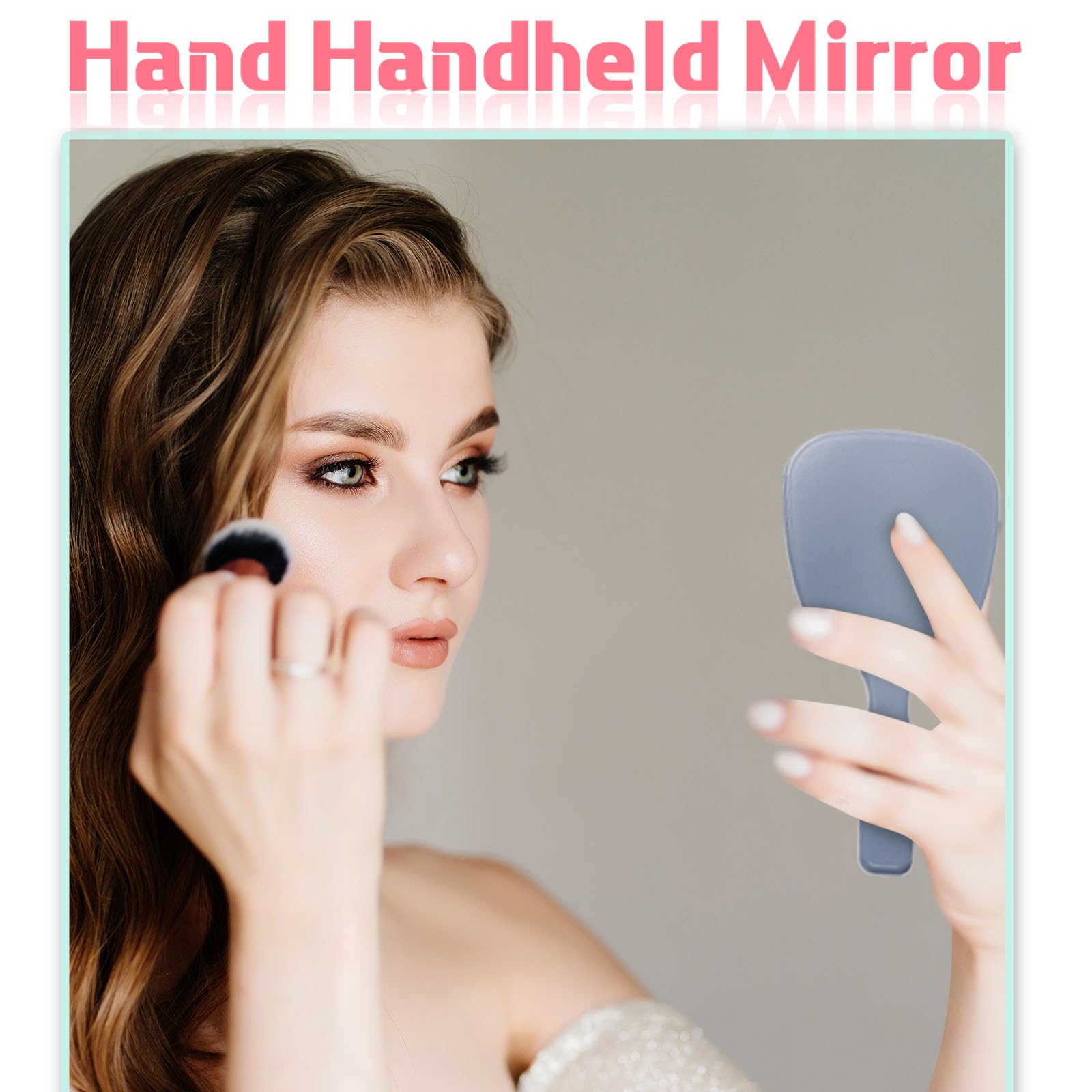 Vinsot 50 Pcs Handheld Mirror Bulk Small Hand Mirrors with Handle Plastic Portable Daily Makeup Tools for Home Travel Camping Da