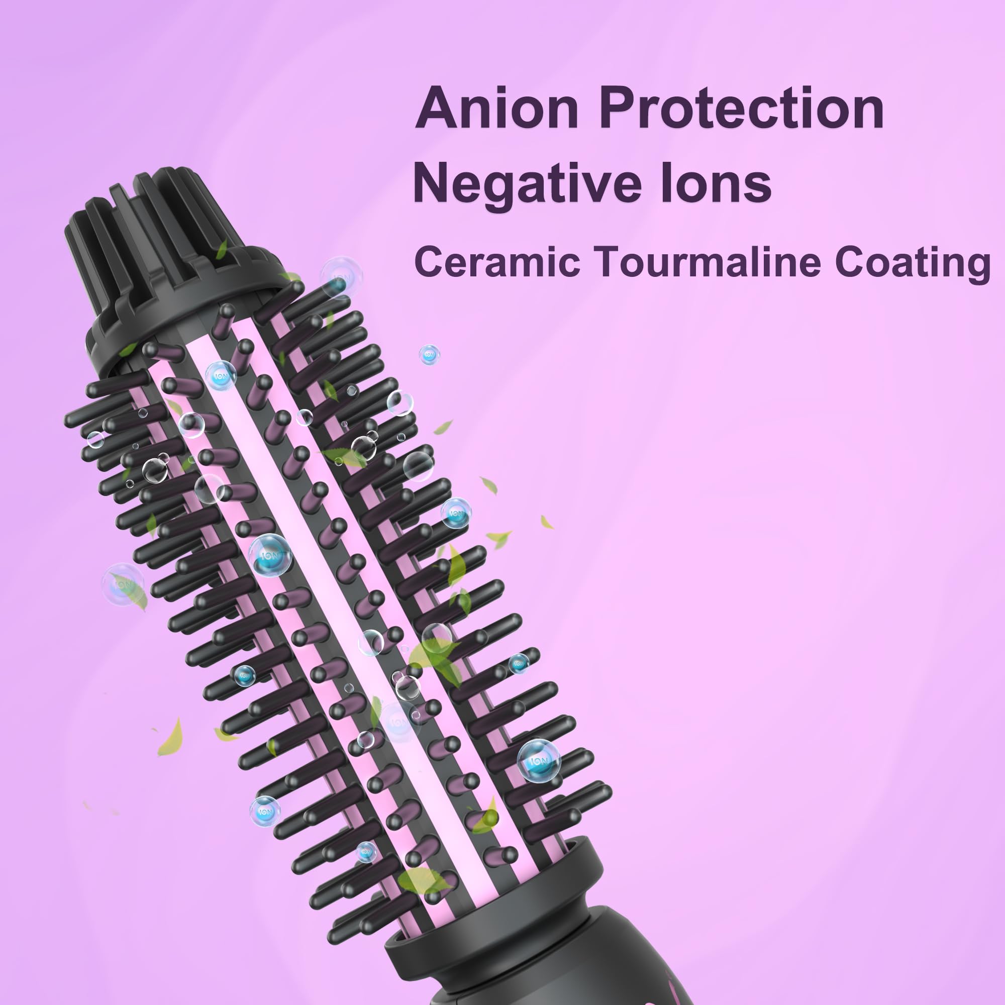 VAV Heated Hair Curling Comb Curling Iron, Hair Curling Wand Ceramic Tourmaline 3 in 1 Heated Styling Brush Girl Gift