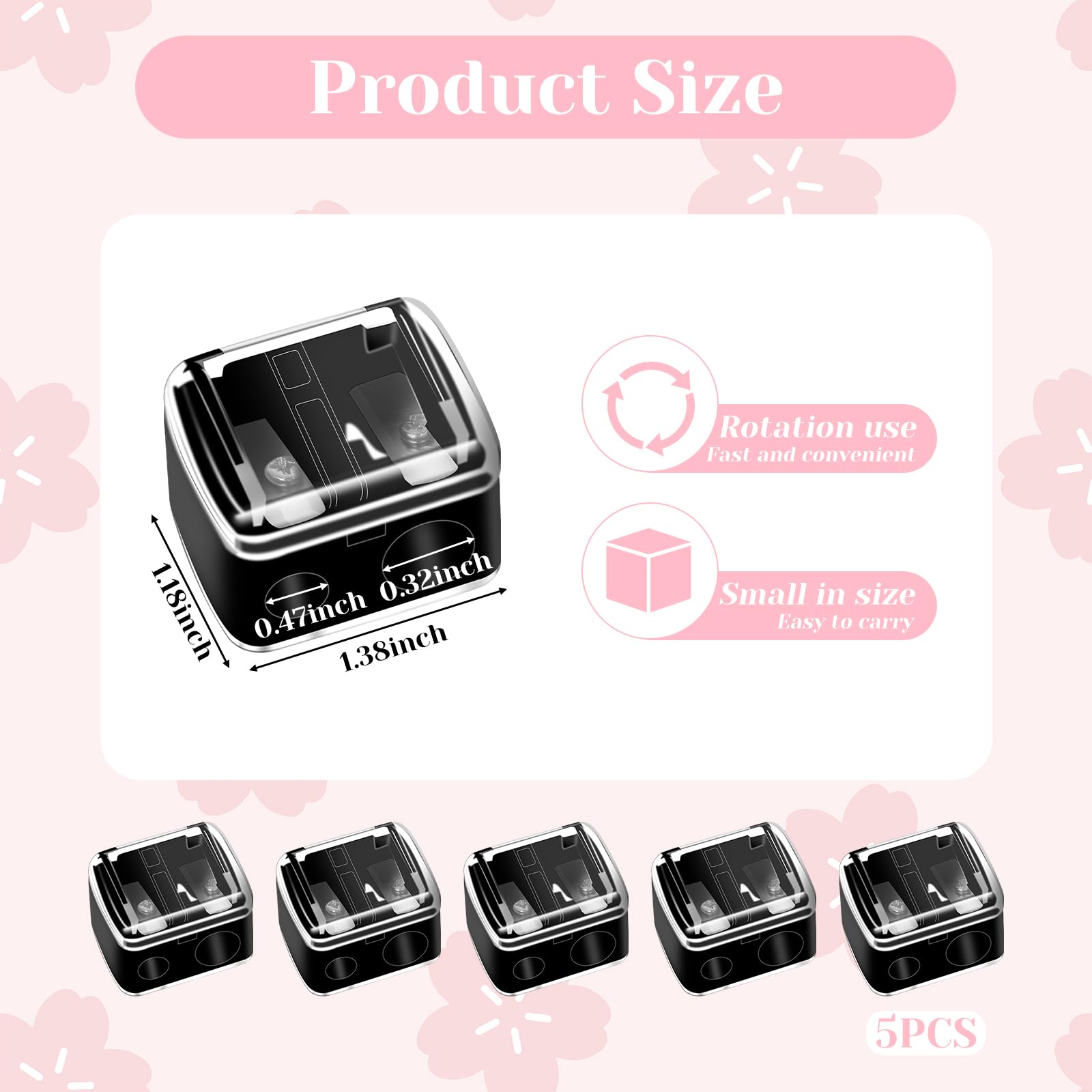 5 Pcs Cosmetic Pencil Sharpener, Eyeliner Sharpener Makeup Sharpener Small Lip Pencil Sharpener Manual Cosmetic Pencil Sharpener