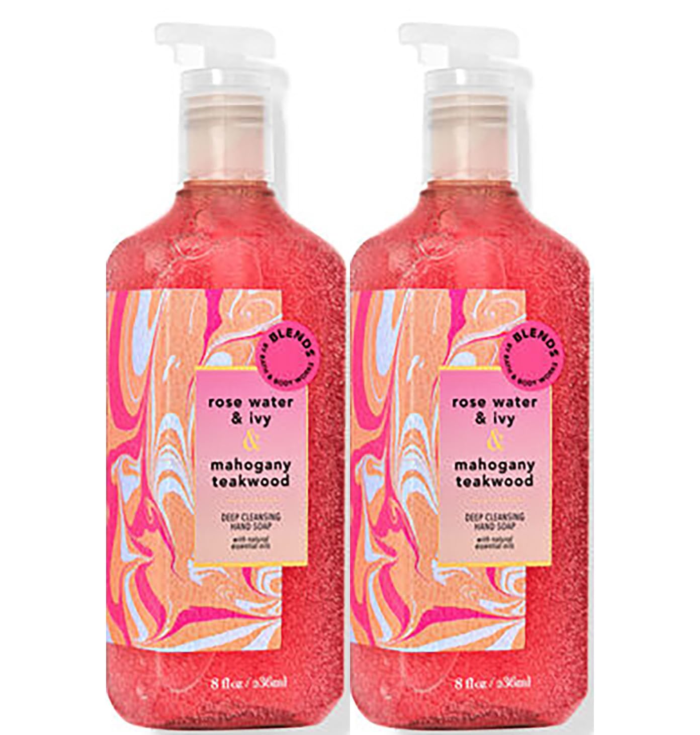 Bath & Body Works Rose Water & Ivy & Mahogany Teakwood Hand Soap, Cleansing Gel, 8 Fl Oz (Pack Of 2) (Rose Water & Ivy & Mahogan