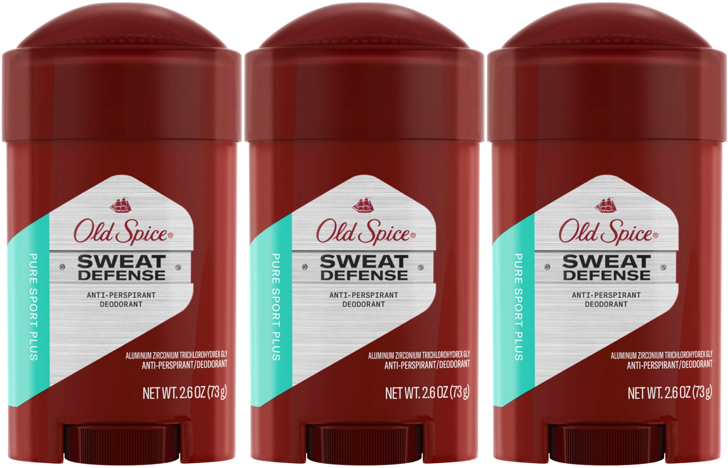 Old Spice Anti-Perspirant 2.6 Ounce Pure Sport+ Soft Solid (76ml) (3 Pack)