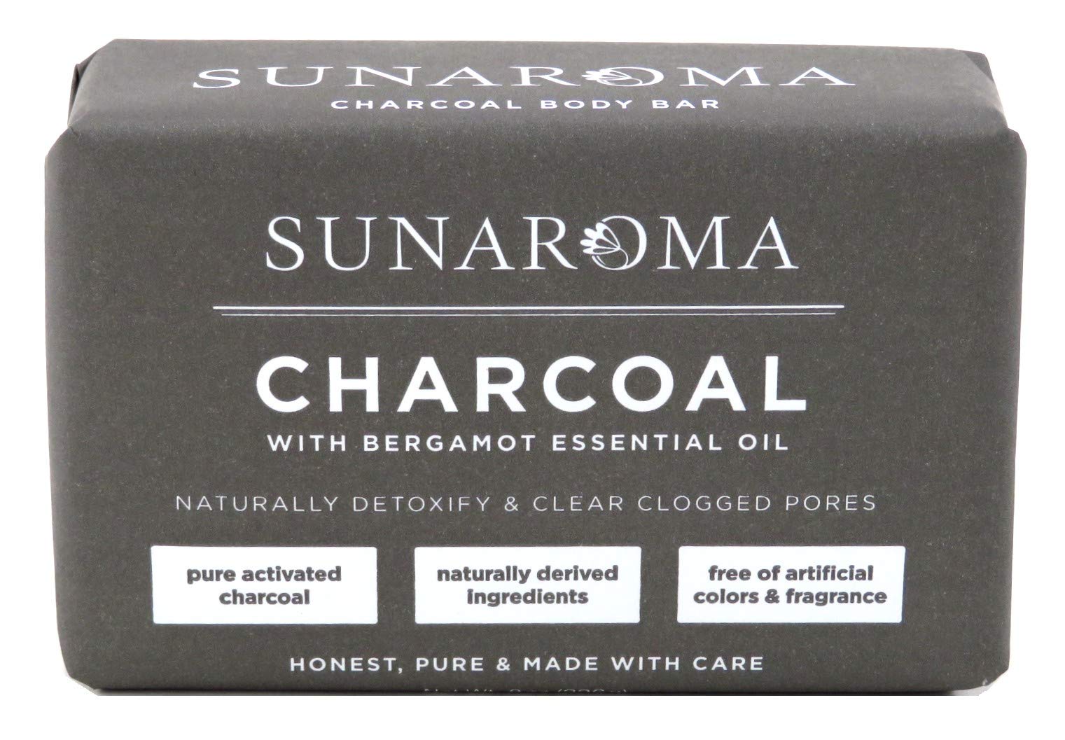 SUNAROMA Soap Bar Charcoal Dead Sea Mineral Mud 8 Ounce (Pack of 6)