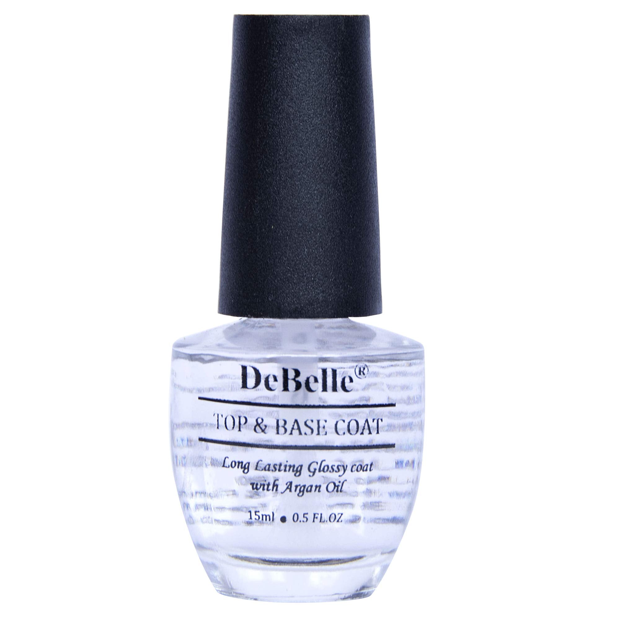 Debelle Nail Care Nail Polish | Transparent| Enriched With Argan Oil| 15Ml (Top & Base Coat)
