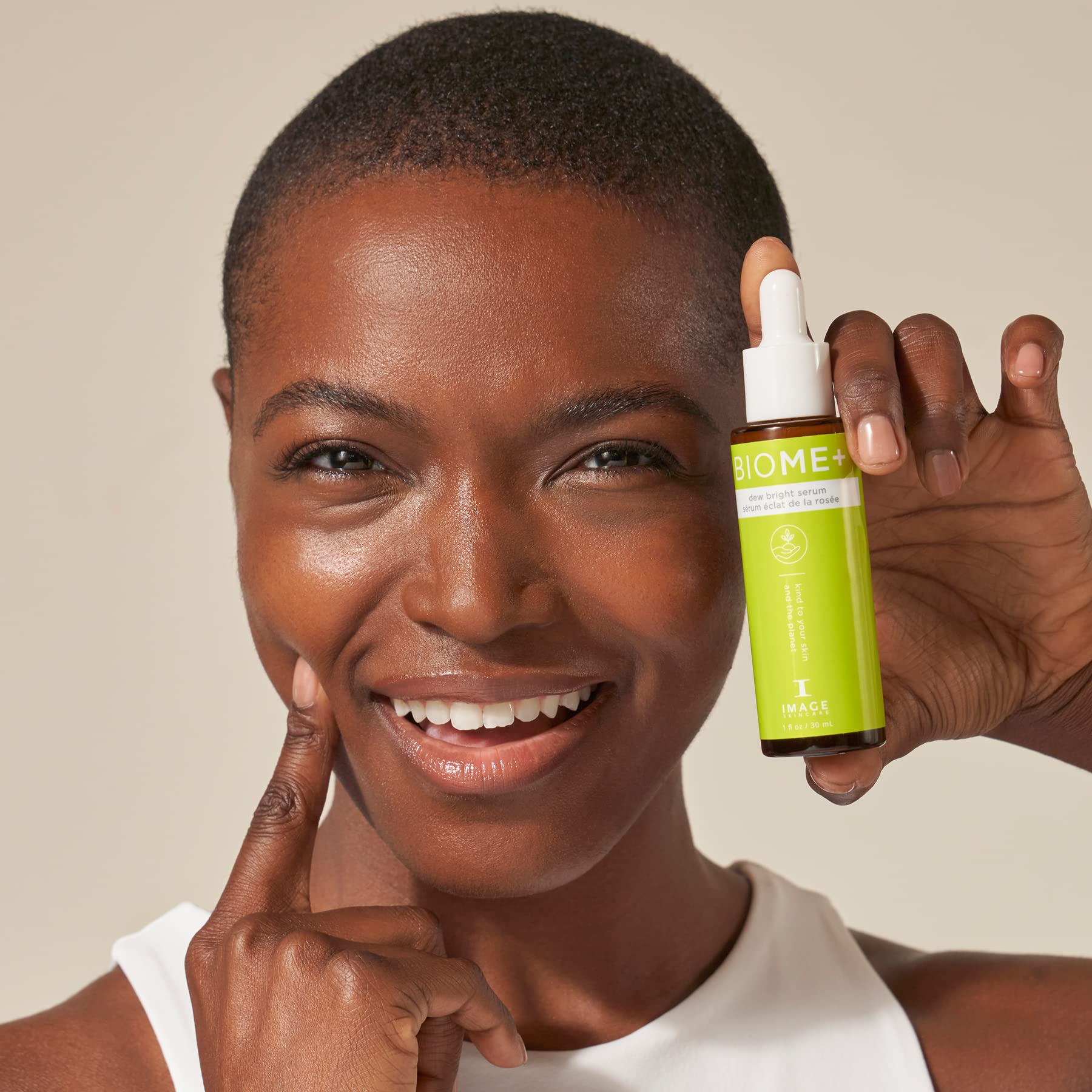 Image Skincare, Biome+ Dew Bright Serum, Microbiome Friendly Facial Serum, Boosts Luminosity And Enhances Elasticity, 1 Fl Oz