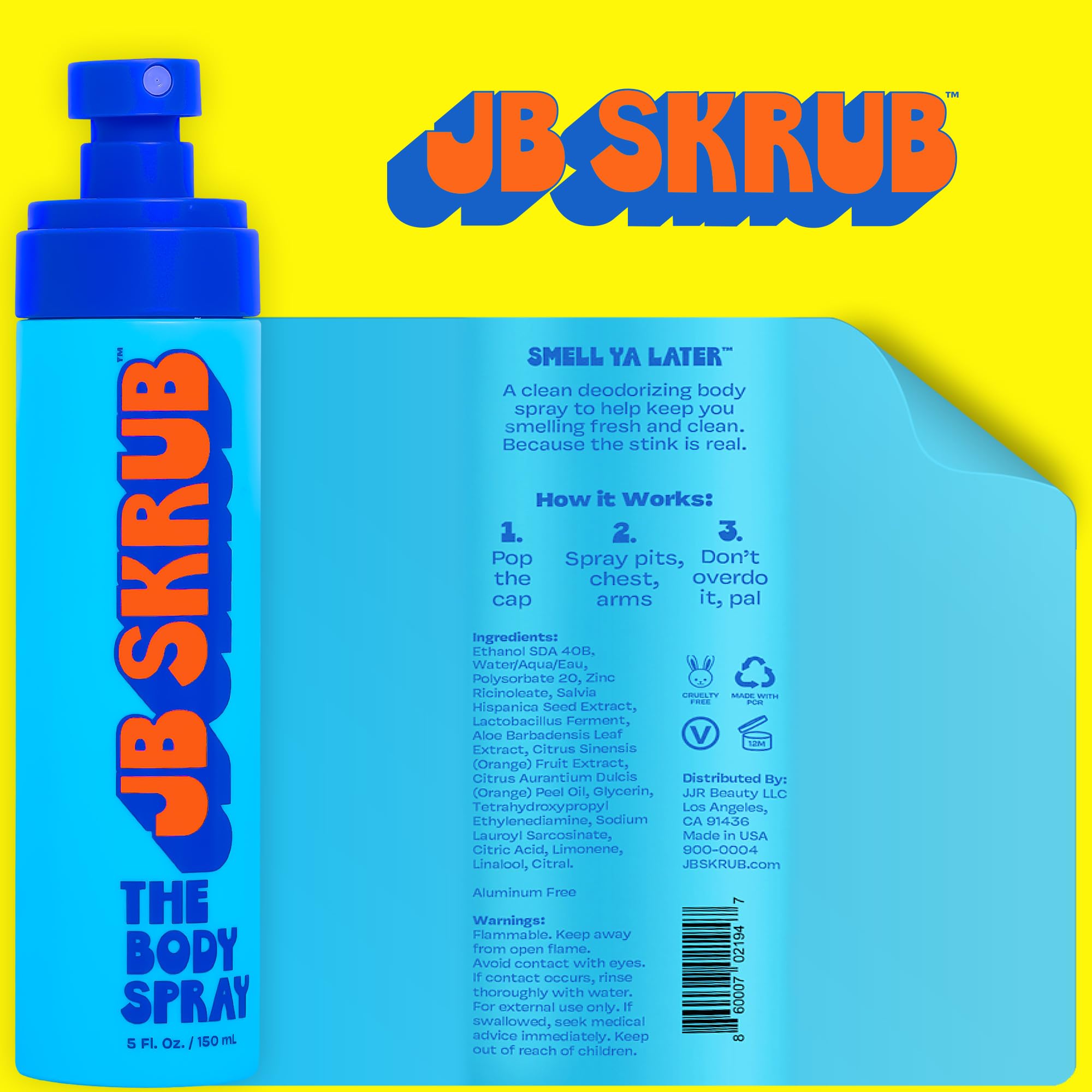 JB SKRUB The Body Spray for Kids, Tween & Teen Boys with Citrus Scent - Body Odor Eliminator - Elevate Confidence with a Perfect