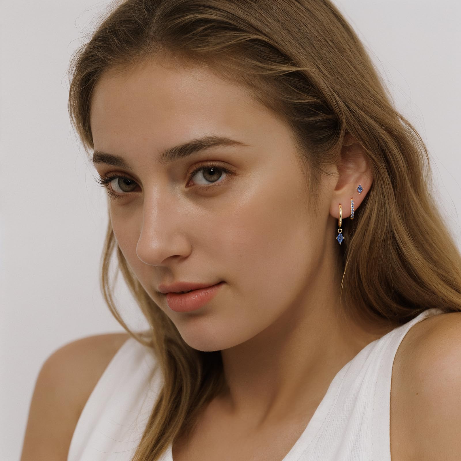 Gold Hoop Earrings Set for Women, Dainty 14K Gold Plated Cartilage Earring, Hypoallergenic Earrings Trendy Small Earring Stacks