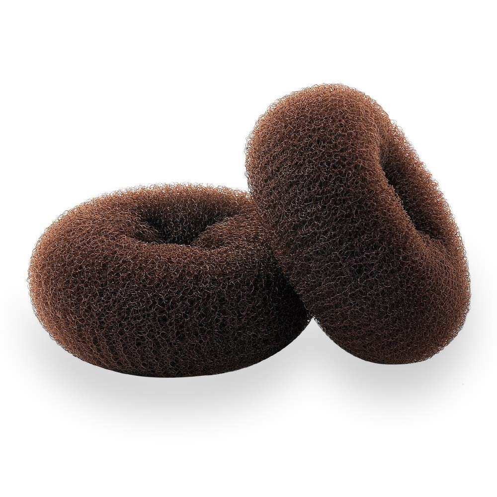 Hair Donut Bun Maker, Ring Style Bun, 2PCS Chignon Hair Increase Doughnut Shaper for Thick and Long Hair (X-Large, 4.5 Inch/Brow