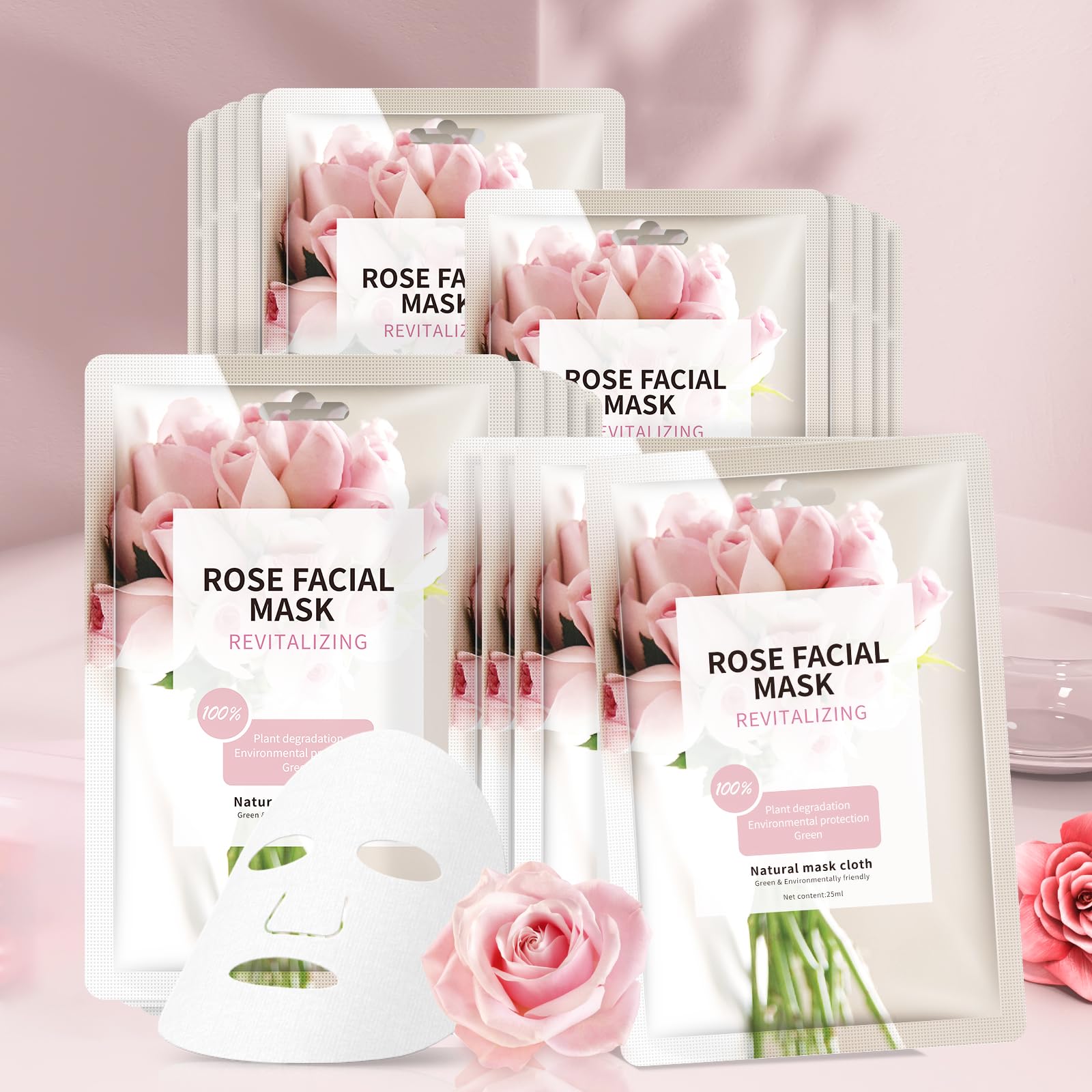Yafusipe Face Mask Skin Care Anti Aging Facial Mask Sheets Mask Face Masks Beauty Rose Sheet Masks For Face Bulk Face Masks Skin