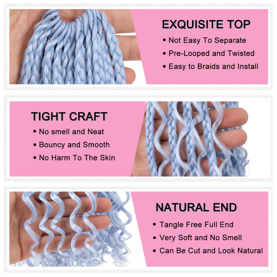 Cookoo 8 Pack Boho Box Braids Crochet Hair For Black Women 18 Inch Synthetic Afro Goddess Box Braids Curly Ends Crochet Hair Pre