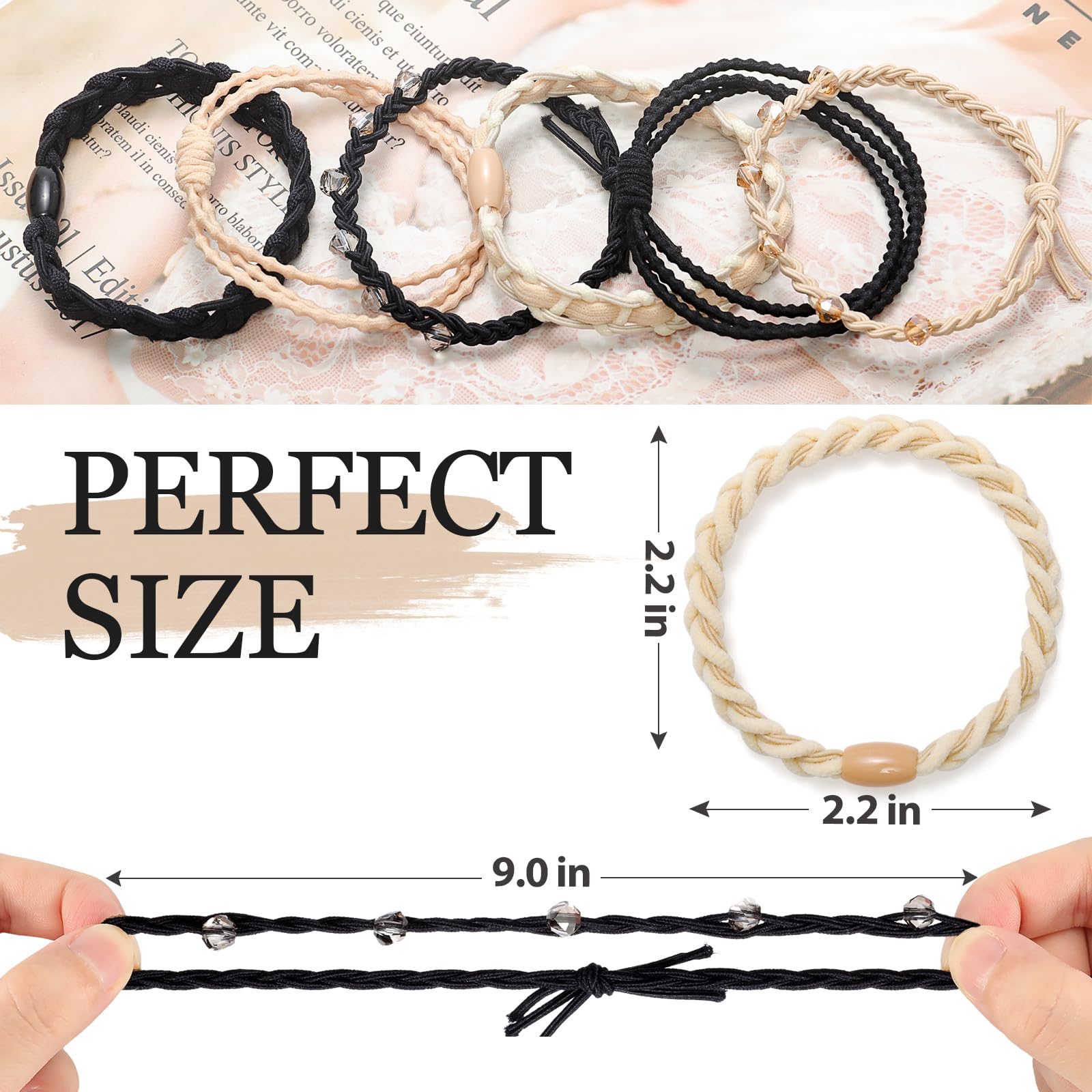 Kanprincess Boho Hair Tie Bracelets - Elastic Bands For Women'S Ponytails, Daily Life, Sports, And Work (20Pcs)