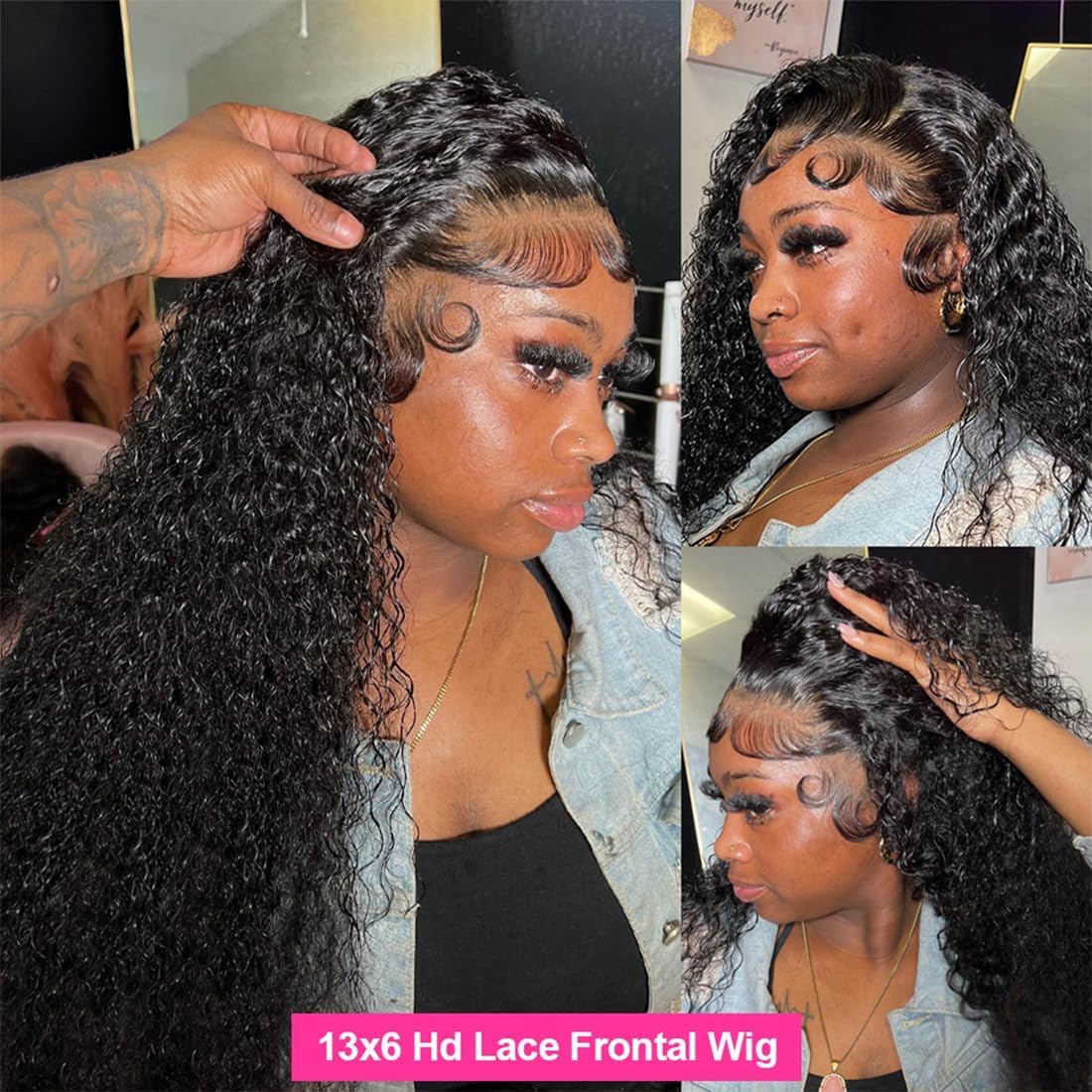 13X6 Lace Front Wigs Human Hair Pre Plucked 250% Density Water Wave Human Hair Wigs Hd Transparent Curly Lace Frontal Wet And Wa