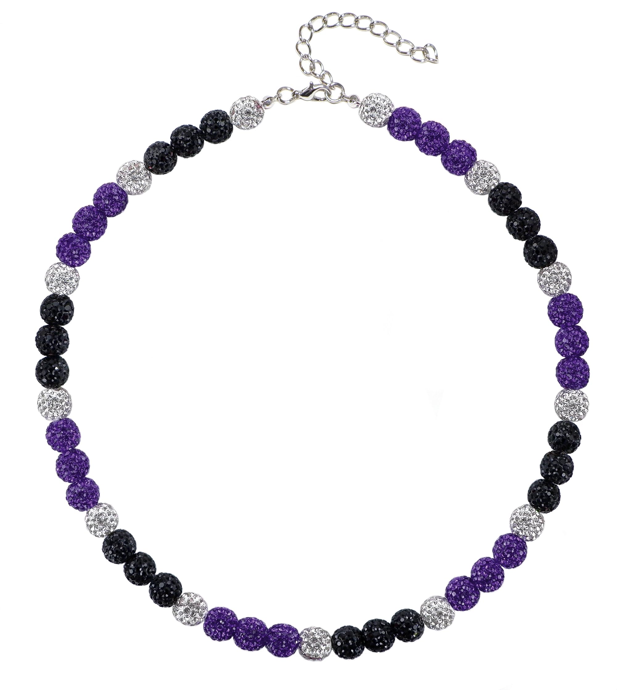 SUPBOMM Baseball Ice Necklace, Bling Beaded Necklaces, Drip Chain, League Team Colors Gifts for Men, Rockies