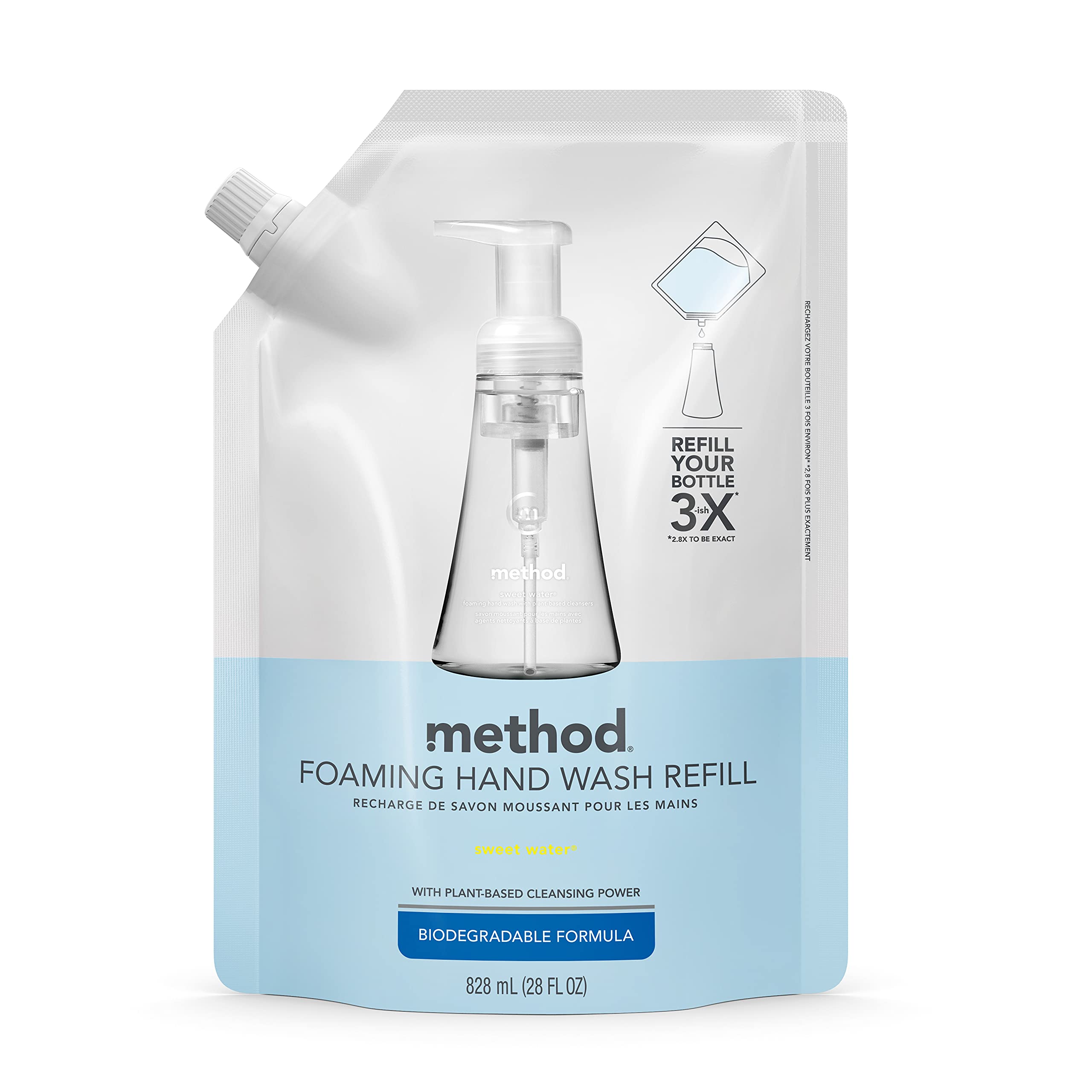 Method Foaming Hand Soap Refill, Sweet Water, 28 Oz, 1 Pack, Packaging May Vary