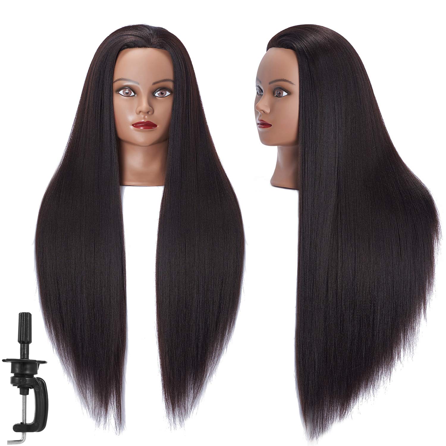 Headstar Mannequin Head 26-28'' Manikin Head Yaki Synthetic Fiber Hairdresser Styling Training Head Model Cosmetology Doll Head 