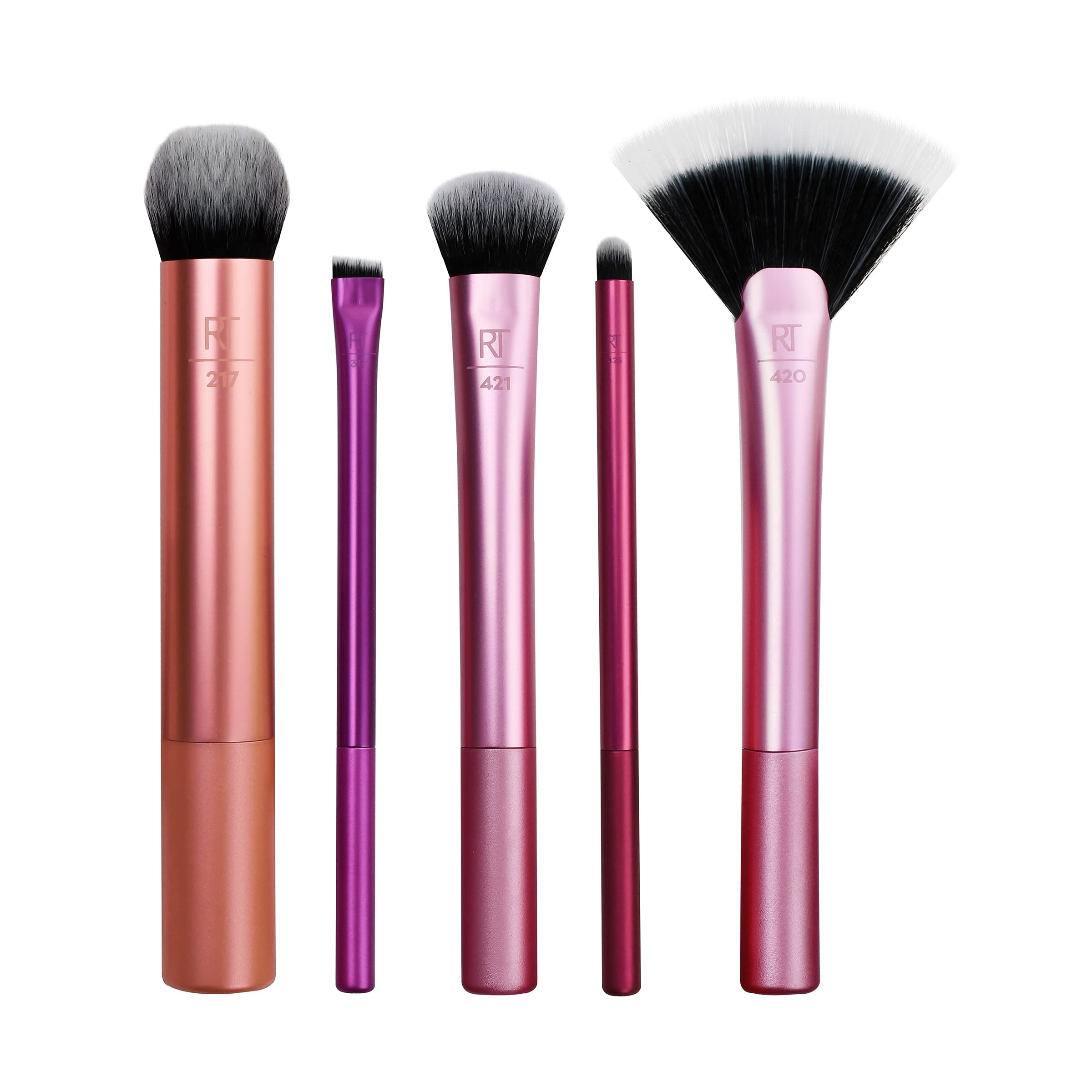 Real Techniques Artist Essentials Makeup Brush Set, For Foundation, Blush, Highlighter, Eyeshadow, & Liner, Professional Makeup