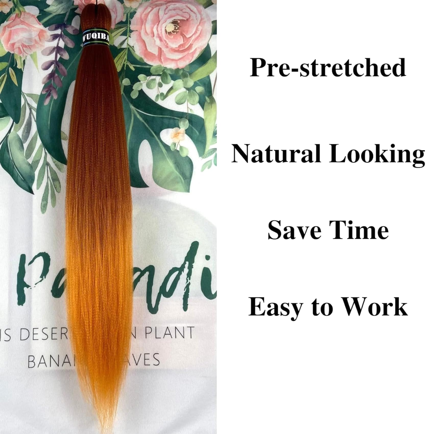 Neon Ginger Braiding Hair Pre Stretched Kanekalon Braiding Hair Extensions Feed In Braiding Hair 26 Inch 6 Packs
