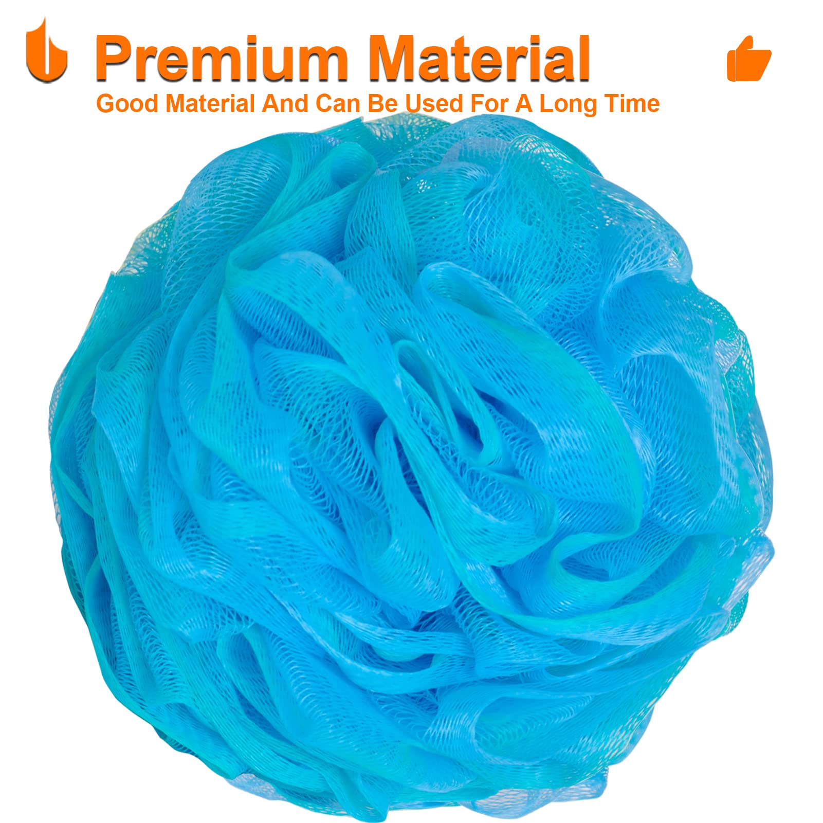 Urbanstrive Shower Bath Sponge Xl 75G Soft Shower Loofahs Balls For Body Wash Men Women Bathroom Accessories, 1 Pack, Blue-Green
