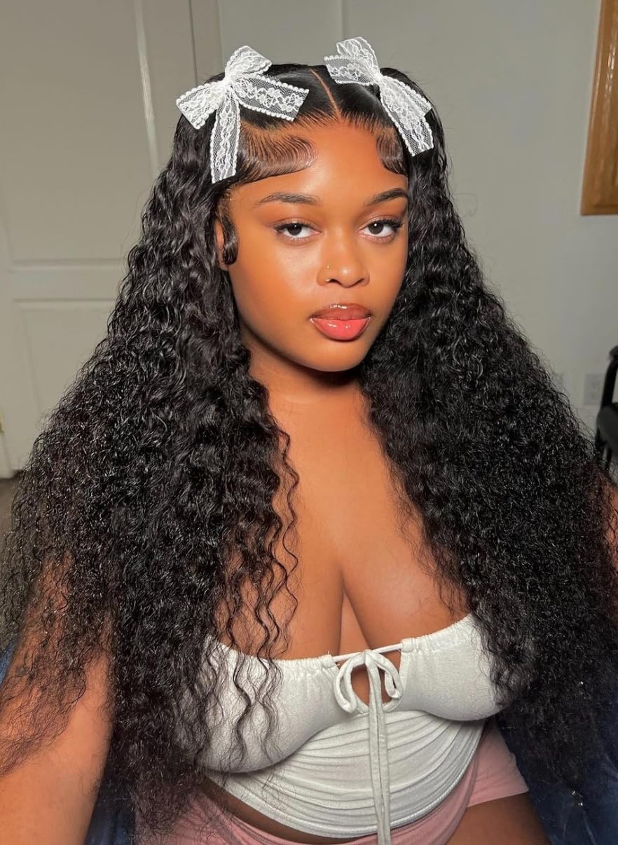 Josblue Deep Wave Lace Front Wigs Human Hair Curly Human Hair Wigs Wet and Wavy Human Hair Wigs Human Hair for Black Women Wigs 