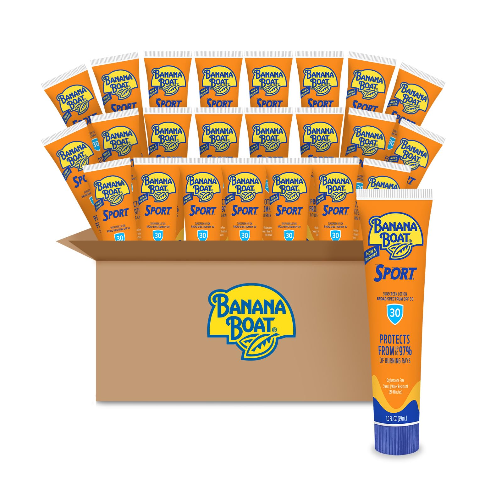 Banana Boat Sport Ultra Spf 30 Sunscreen Lotion, 1Oz, 24Ct | Travel Size Sunscreen, Banana Boat Sunscreen Spf 30 Lotion, Oxybenz