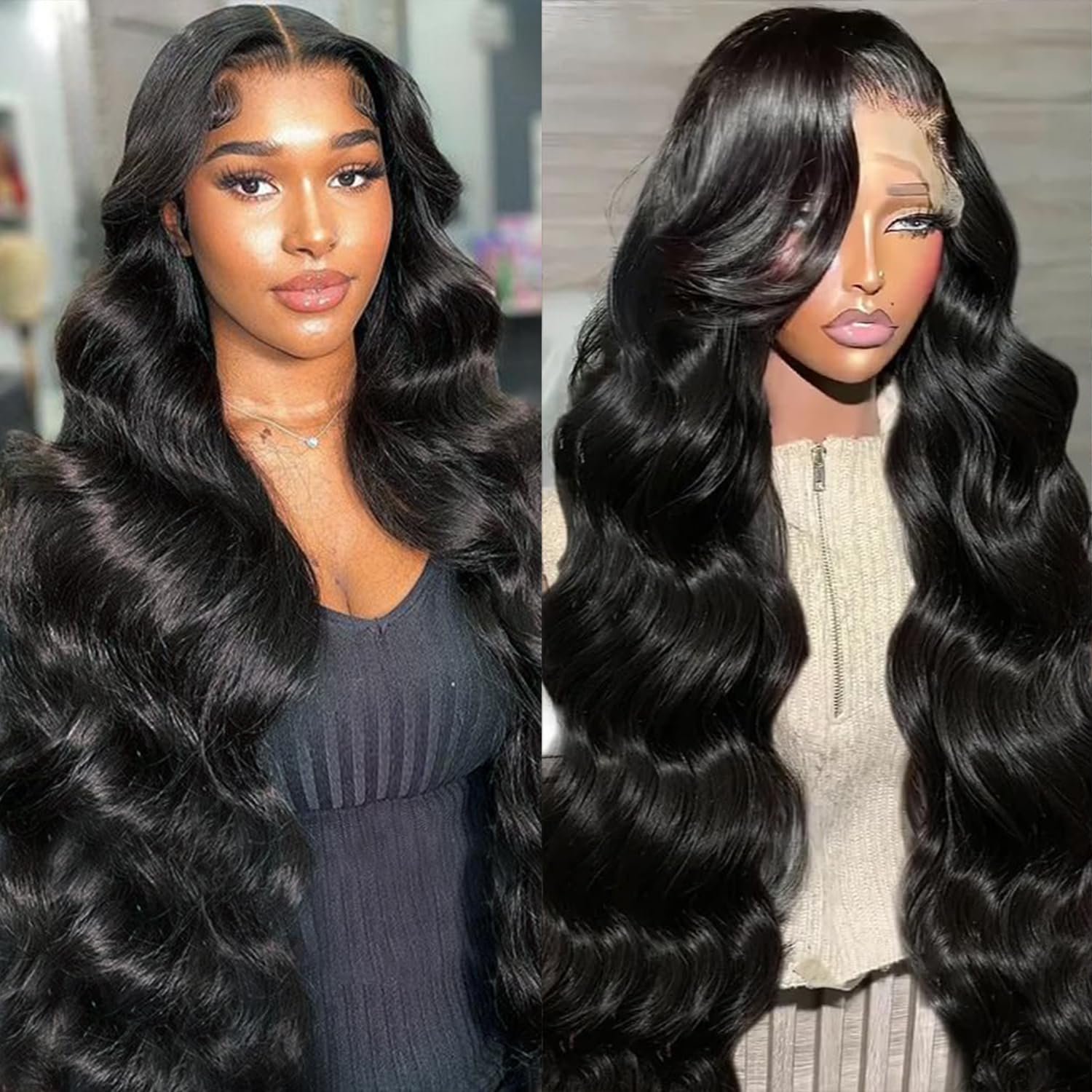 LADYWOW Body Wave Lace Front Wigs Human Hair 13x4 HD Lace Front Wigs Human Hair Wigs for Black Women 26 Inch Glueless Frontal Wi