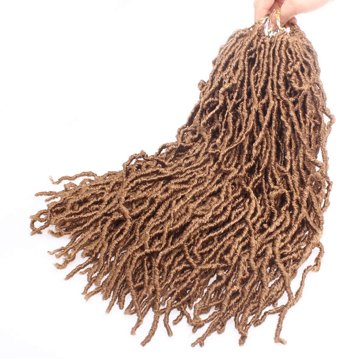 Leeven 18 Inch 2 Packs Synthetic New Faux Locs Crochet Braids Hair Extend 27# Soft Locs Braiding Hair For Women 18 Roots/Pack Bl