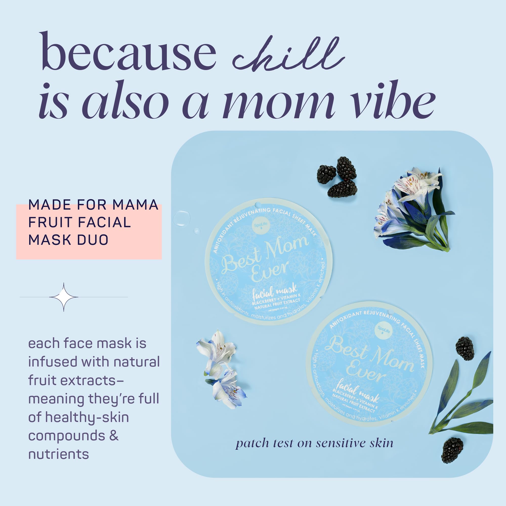 Spalife Made For Mama Facial Mask Duo - Antioxidant Rejuvenating & Soothing Anti-Aging Facial Sheet Masks - Face Masks Skincare