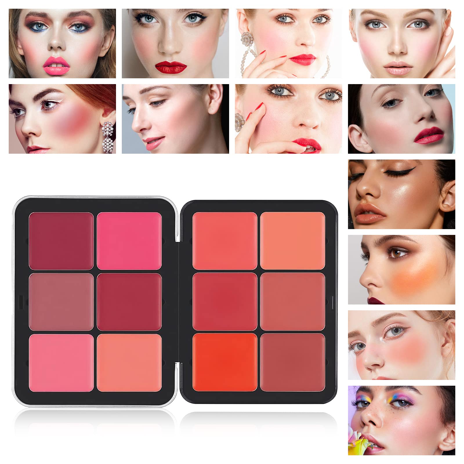 Hosaily 12 Colors Cream Blush Palette Matte Blush Contour And Highlight Blush Palette Waterproof And Long Lasting Blush Cream Ma