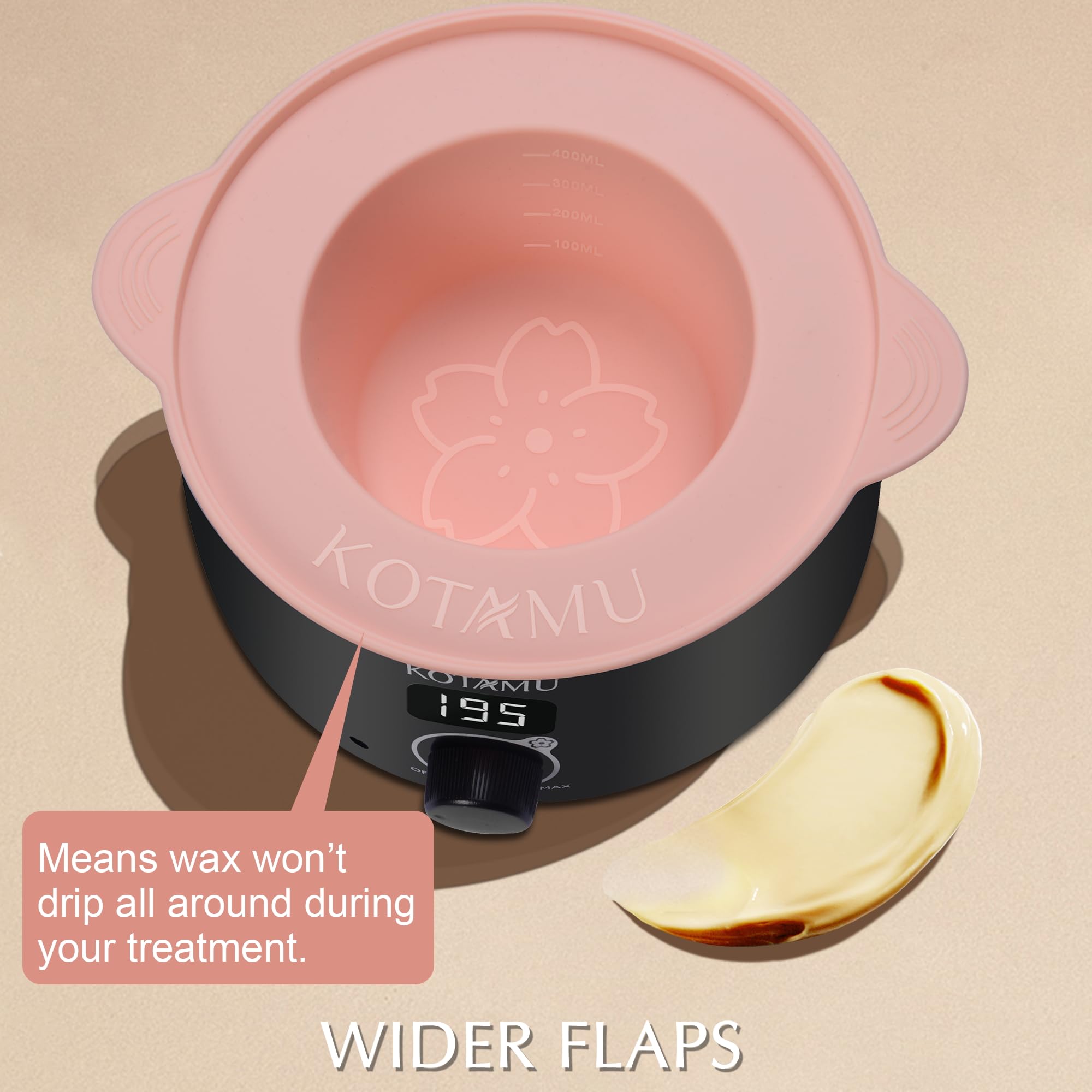 Kotamu Waxing Kit Black Digital Wax Kit For Women Men Sensitive Skin Hard Wax Pot For Eyebrow Face Leg Underarm Coarse Soft Hair
