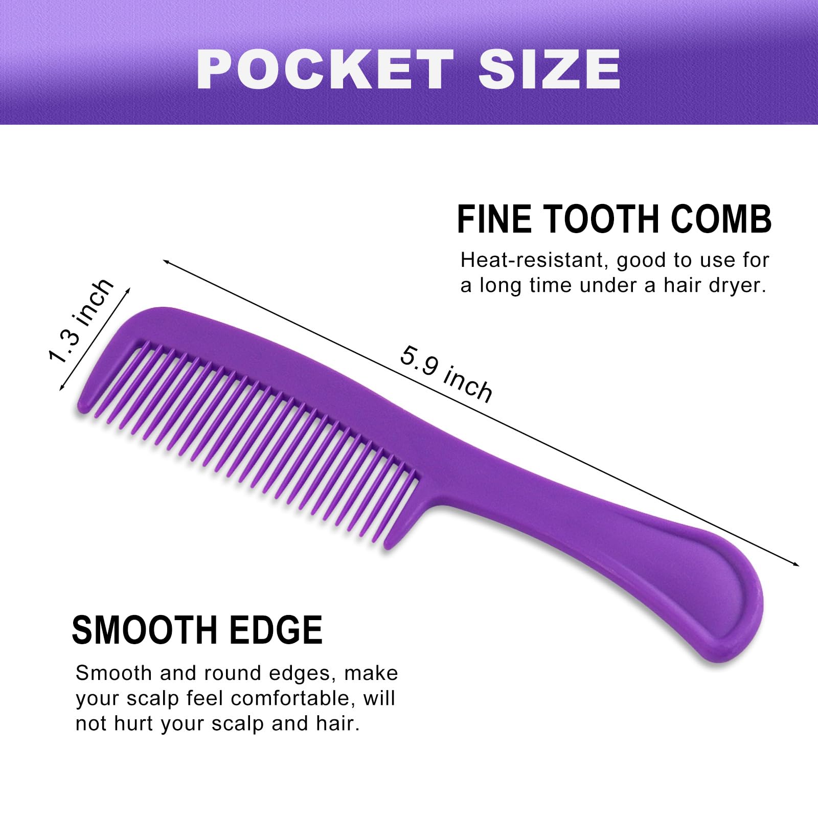 50 Pcs Combs In Bulk Individually Wrapped, Colorful Hair Combs, Bulk Combs For Homeless Individually Wrapped For Women,Kids,Hote