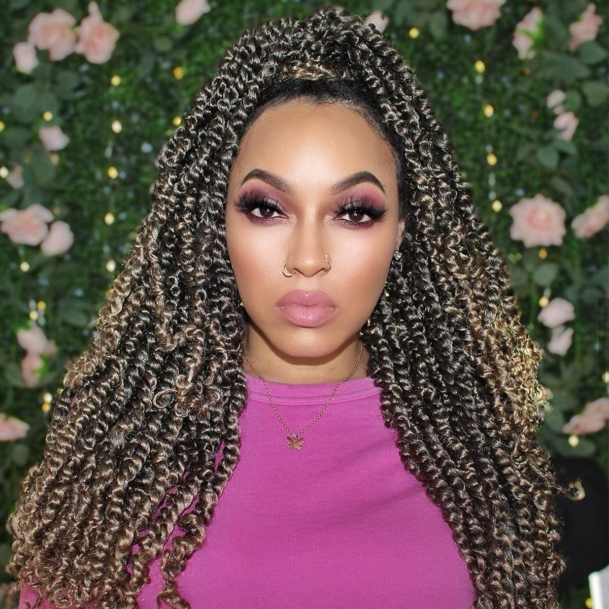 8 Packs Passion Twist Hair 22 Inch Pre-twisted Passion Twist Crochet Hair Pre-looped Crochet Braids for Women Passion Twists Bra
