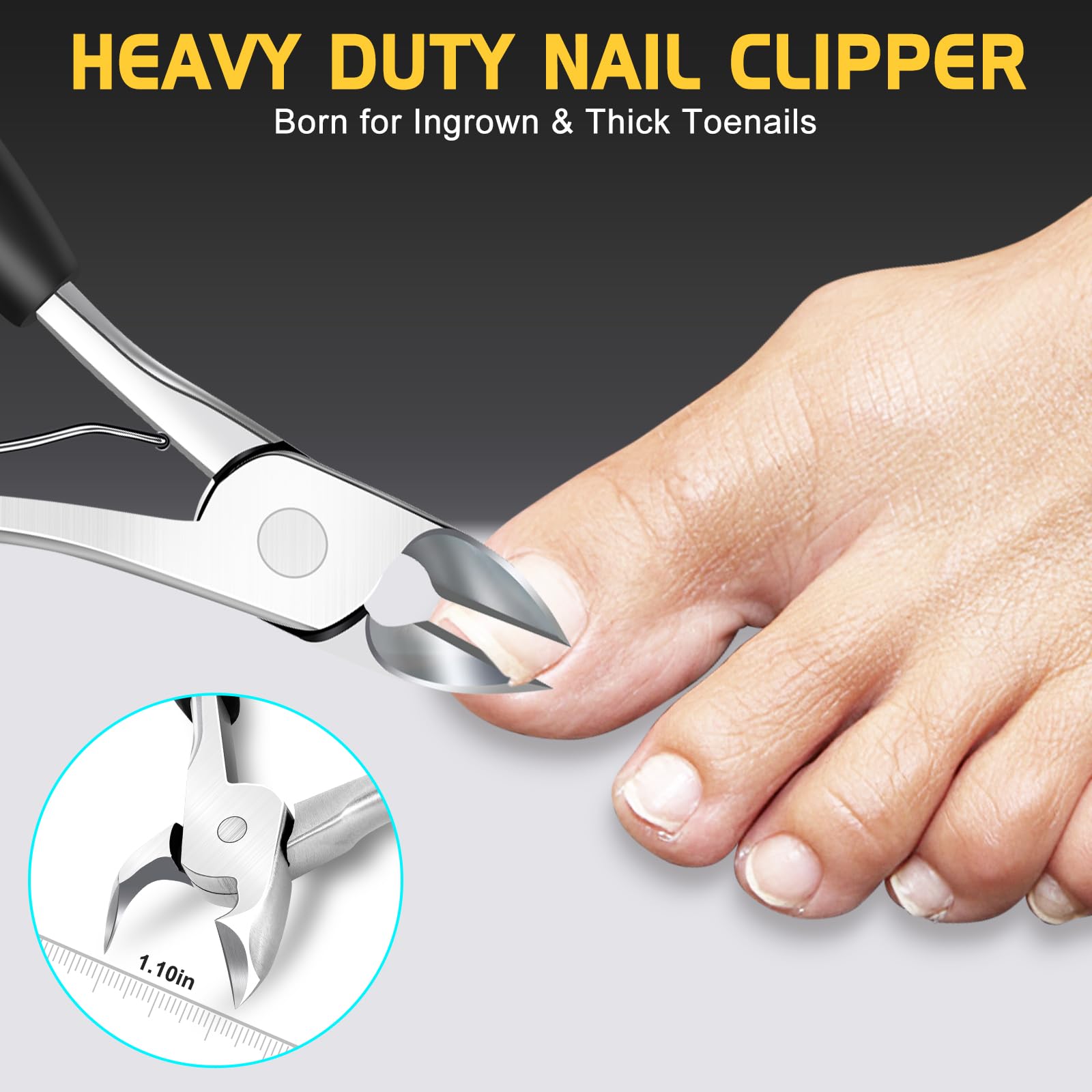 Toenail Clippers For Seniors Thick Toenails Nails, Large Toe Nail Clippers With Wide Jaw Opening, No Splash Nail Clippers With C