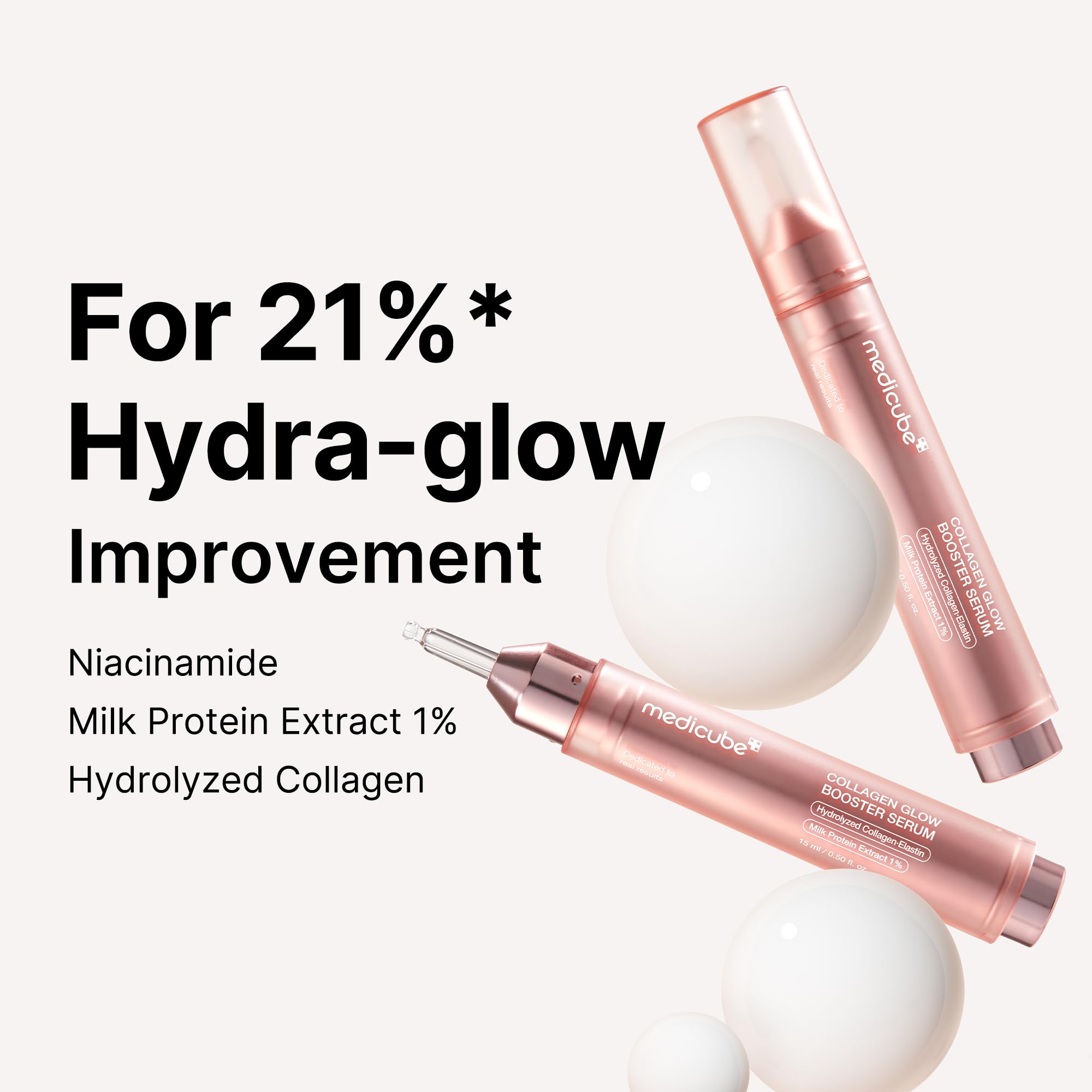 Medicube Collagen Glow Booster Milk Serum - Twist & Click - Radiance & Hydration With Niacinamide, Milk Protein Extract, Hydroly