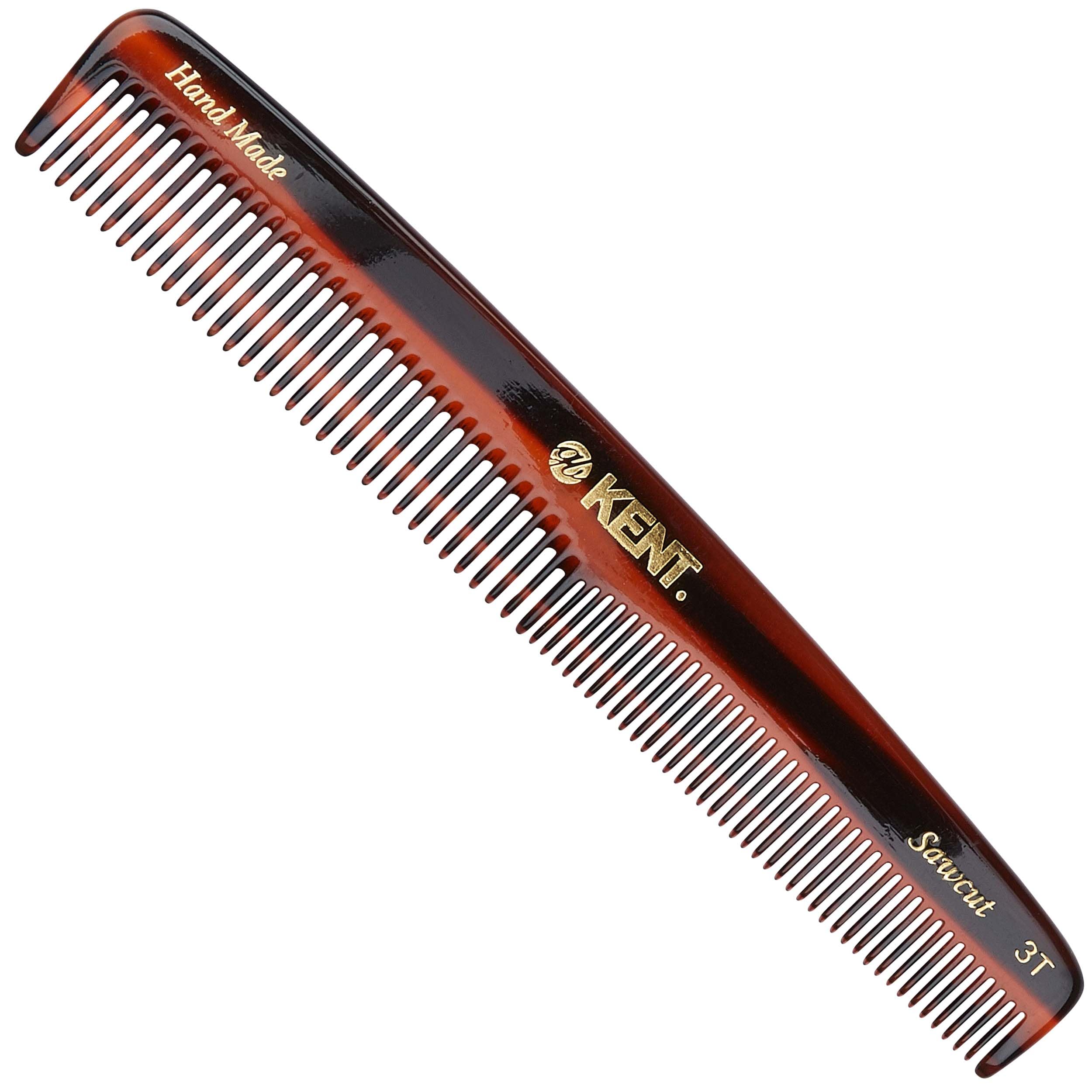 Kent 3T 6.5 Inch Double Tooth Dressing Comb, Fine and Wide Tooth Grooming Comb for Hair, Beard, Mustache and Styling for Men, Wo