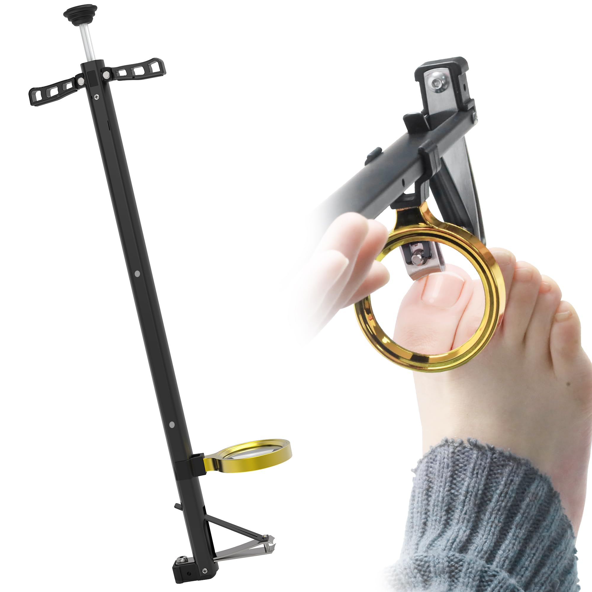 DEPSUNNY Long Handle Toenail Clippers with Magnifier -Wide Jaw & Ergonomic Design for Seniors, Arthritis & Limited Mobility | He