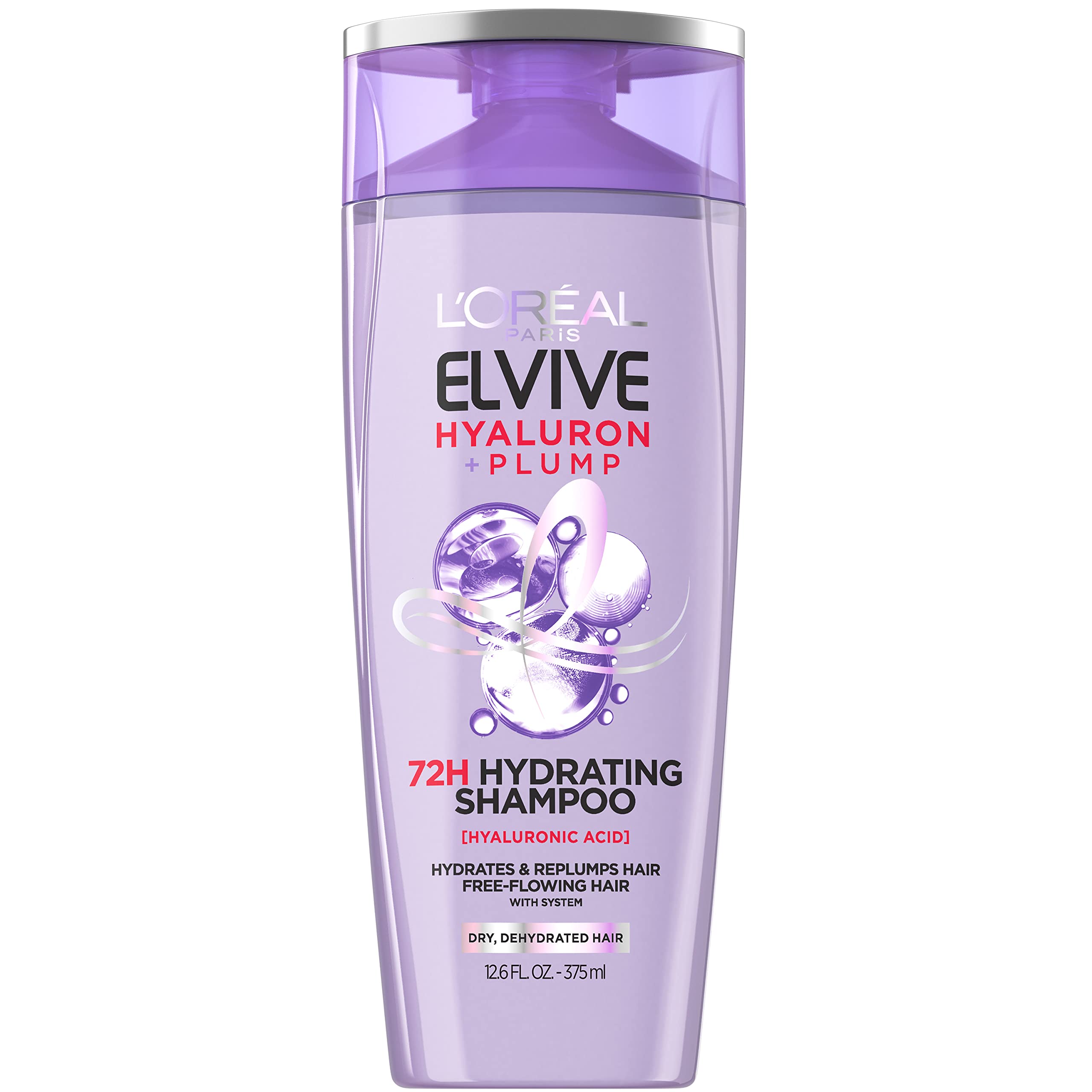 L'Oreal Paris Elvive Hyaluron Plump Hydrating Shampoo for Dehydrated, Dry Hair Infused with Hyaluronic Acid Care Complex, Parabe