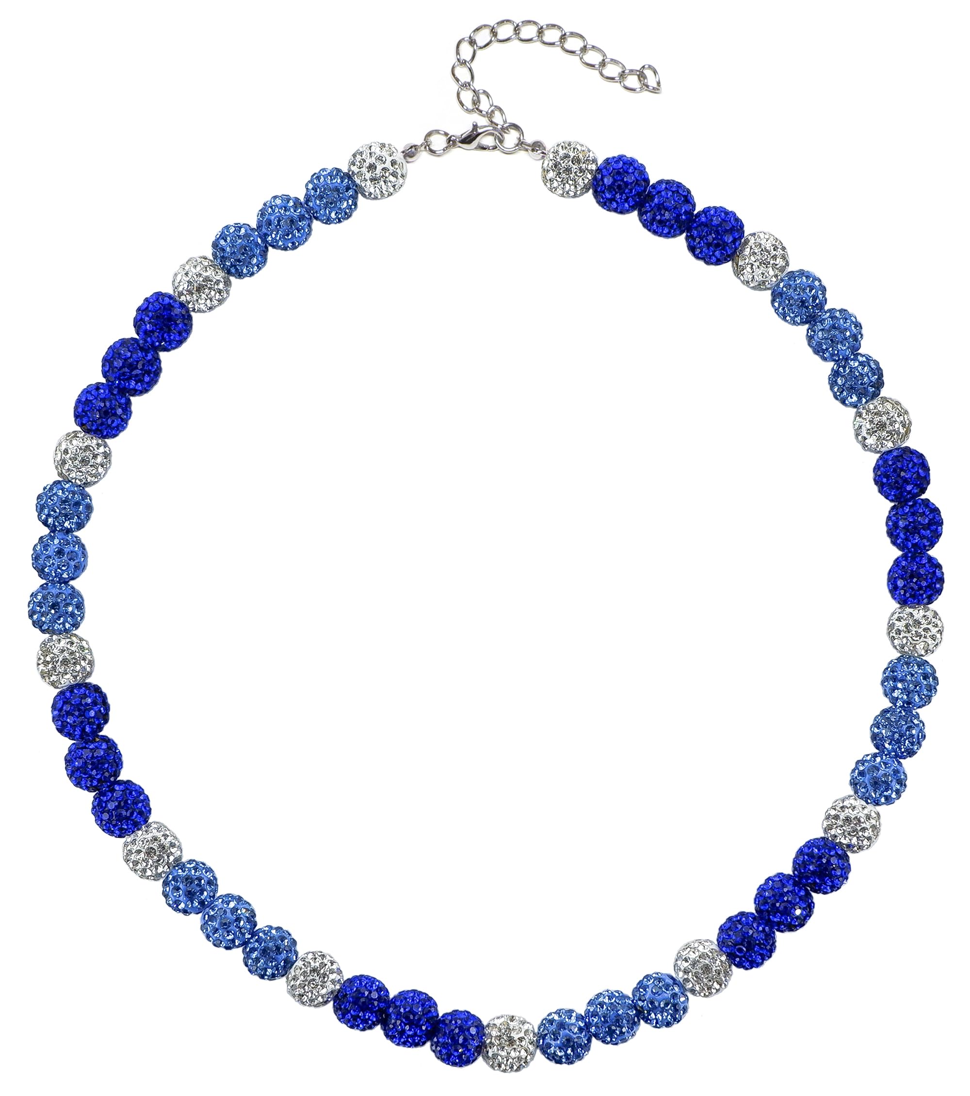 SUPBOMM Baseball Ice Necklace, Bling Beaded Necklaces, Drip Chain, League Team Colors Gifts for Men, Rays