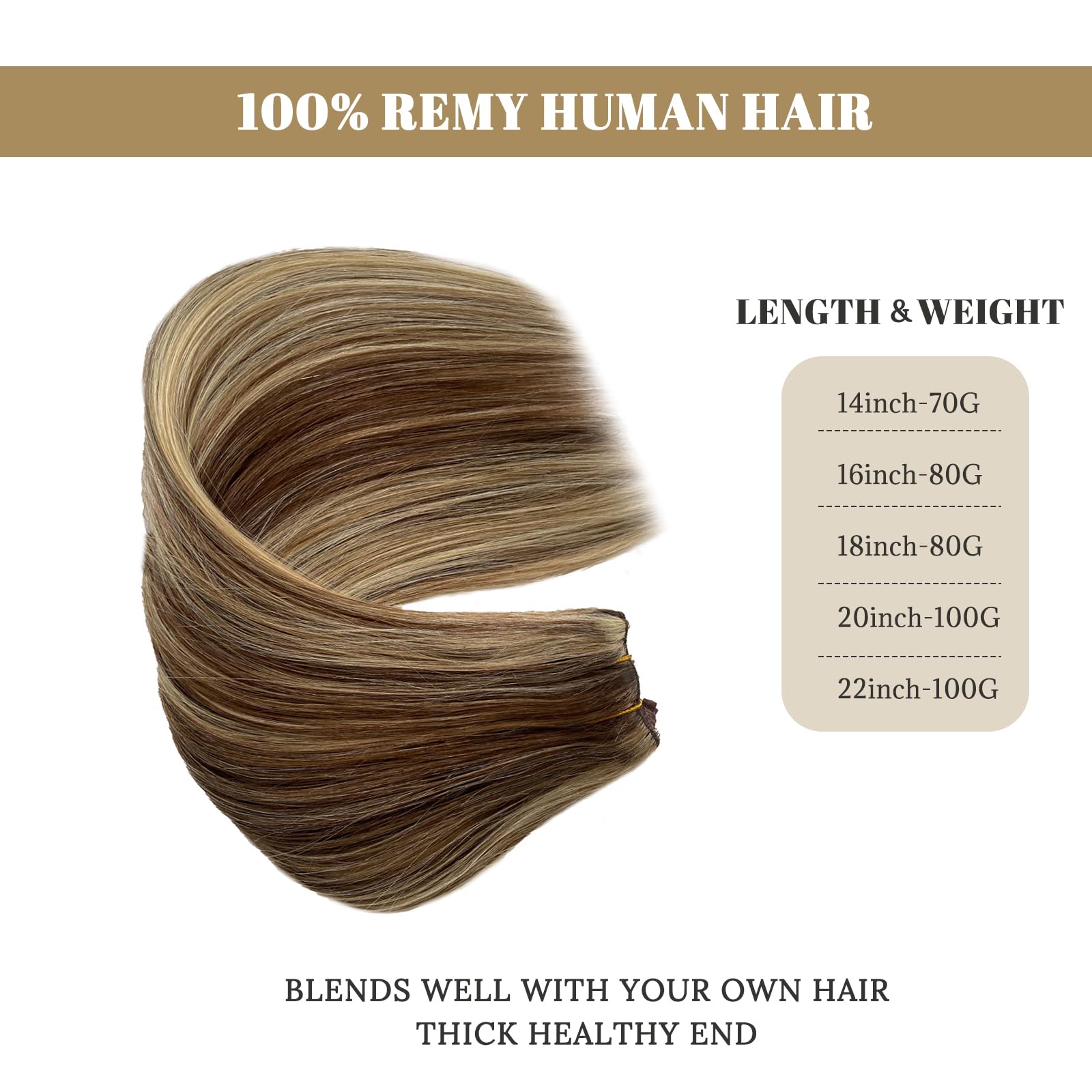 Invisible Halos Human Hair Extensions Ombre Fishing Line Hair Extensions With Adjustable Clips Light Brown To Blonde 613 Human H
