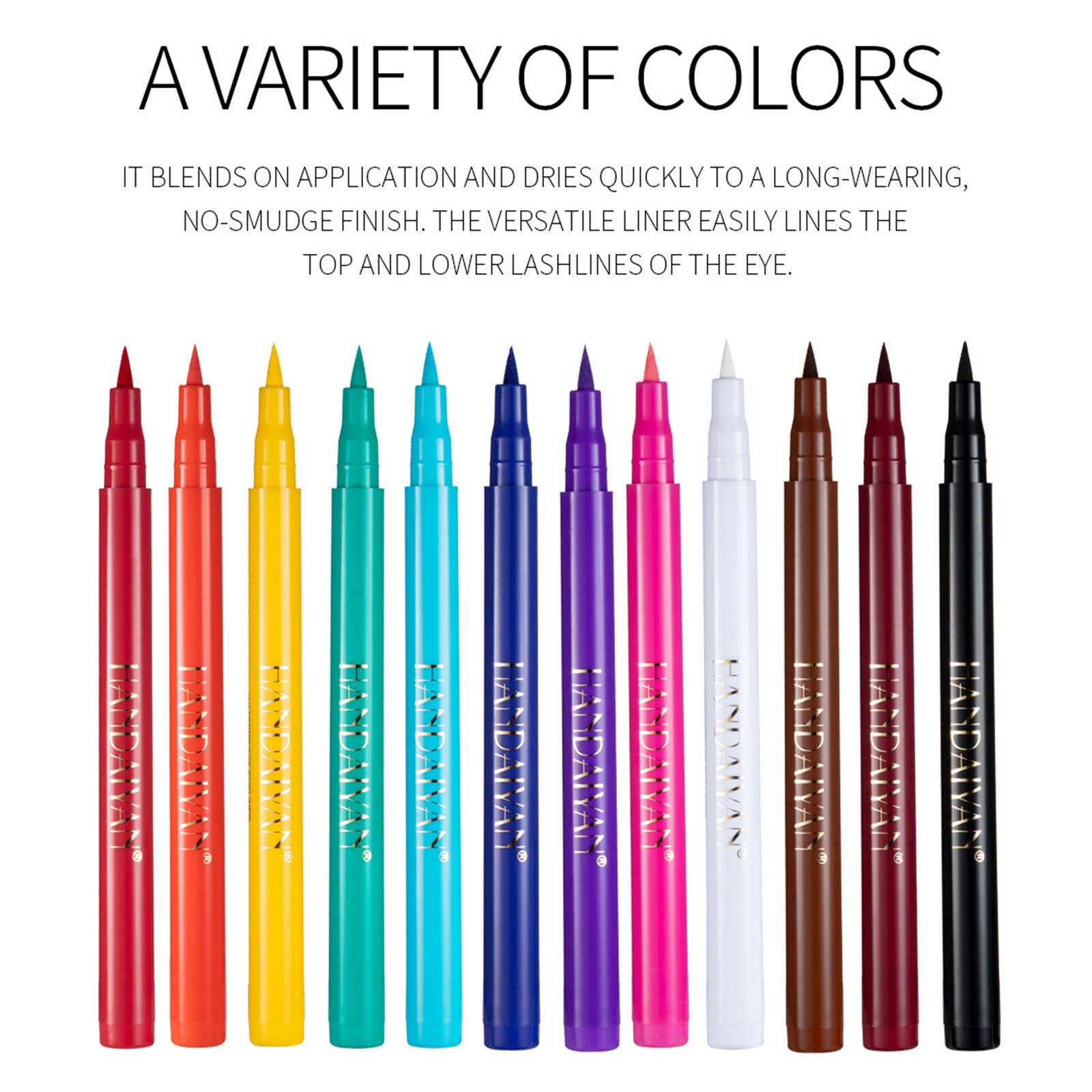 Roseflower 12 Colors Matte Liquid Eyeliner Set Colorful Neon Eyeliner Pencil Retractable Eye Liners And Shadow Pencil Pigmented