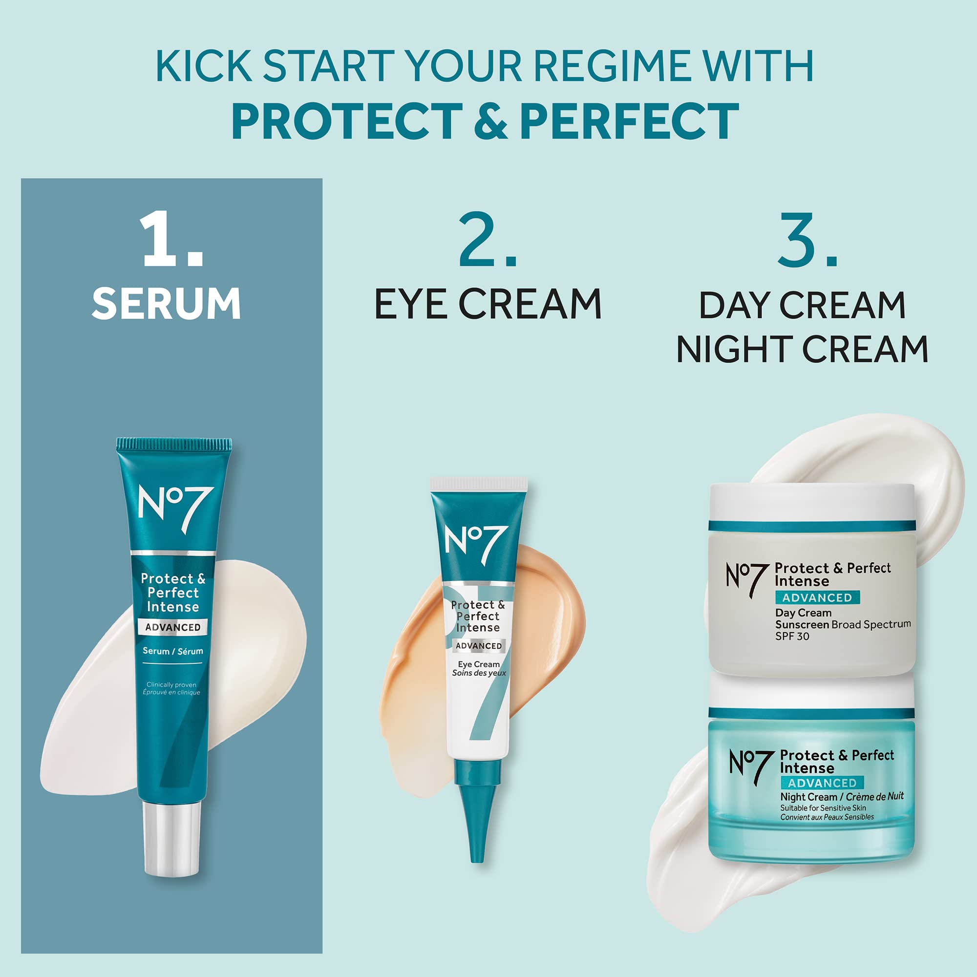 No7 Protect & Perfect Intense Advanced Serum - Anti-Aging Face Serum That Visibly Smoothes & Firms Fine Lines And Wrinkles - For