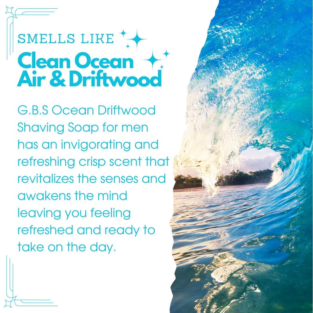 G.B.S 97% All Natural Shave Soap Set For Men, Ocean Driftwood Limited Edition Shaving Soap