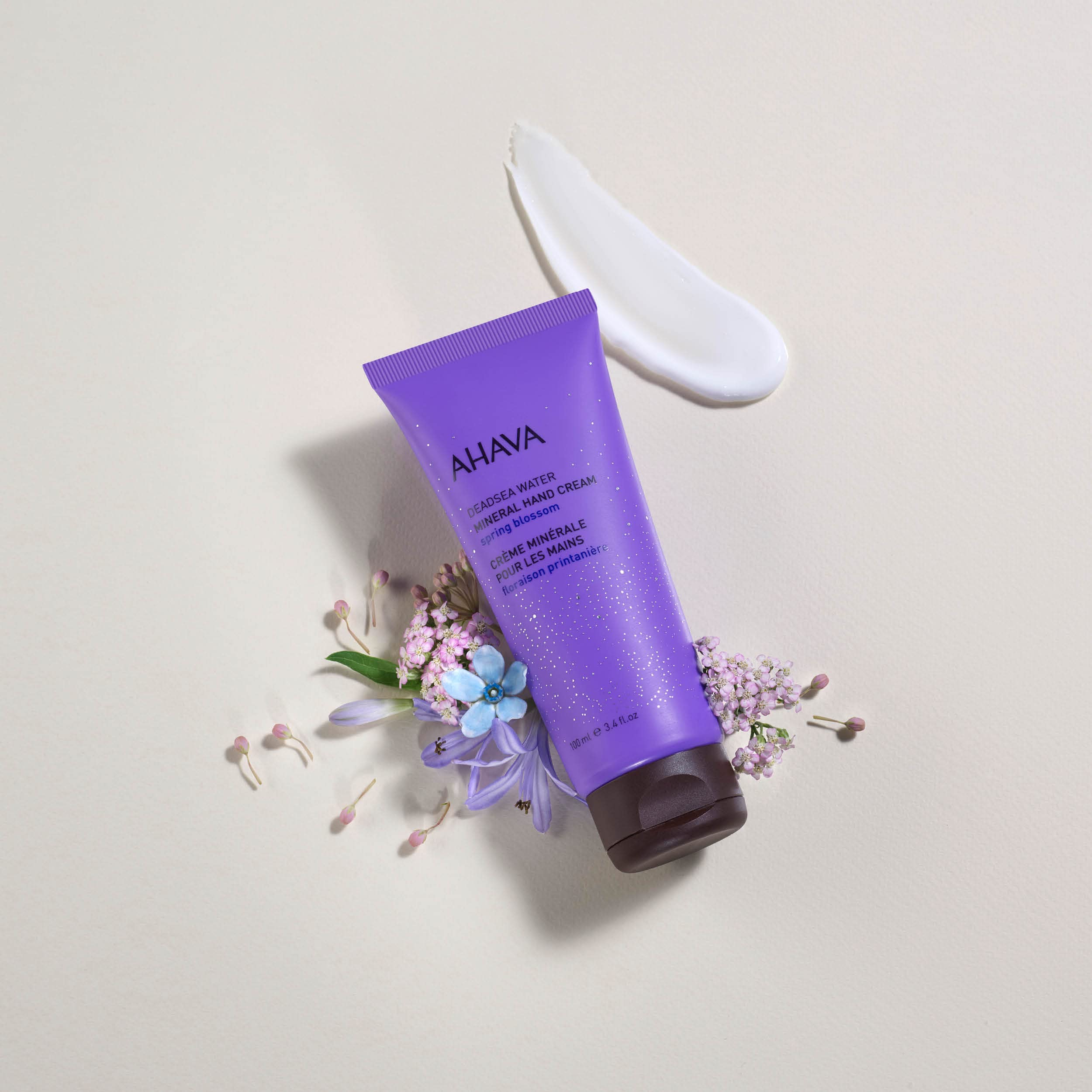 Ahava Dead Sea Water Mineral Hand Cream, Spring Blossom - Hand Moisturizer For Dry Cracked Hands, Light & Fast Absorbing, Enrich