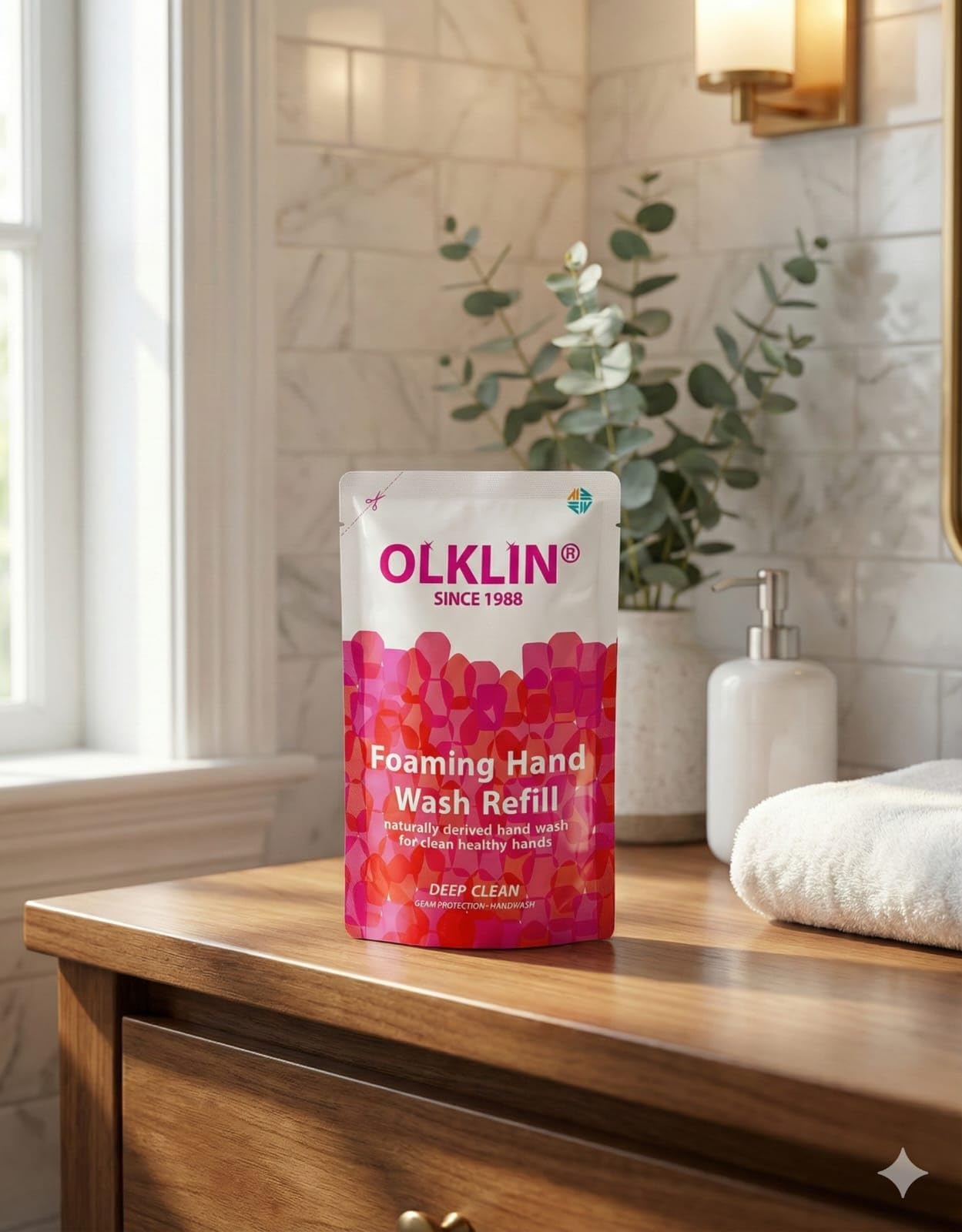 Olklin Foaming Hand Wash Gel Refill With Plant Based Cleansers For Daily Hand Cleaning And Fresh Fragrance Use (Pack Of 3)