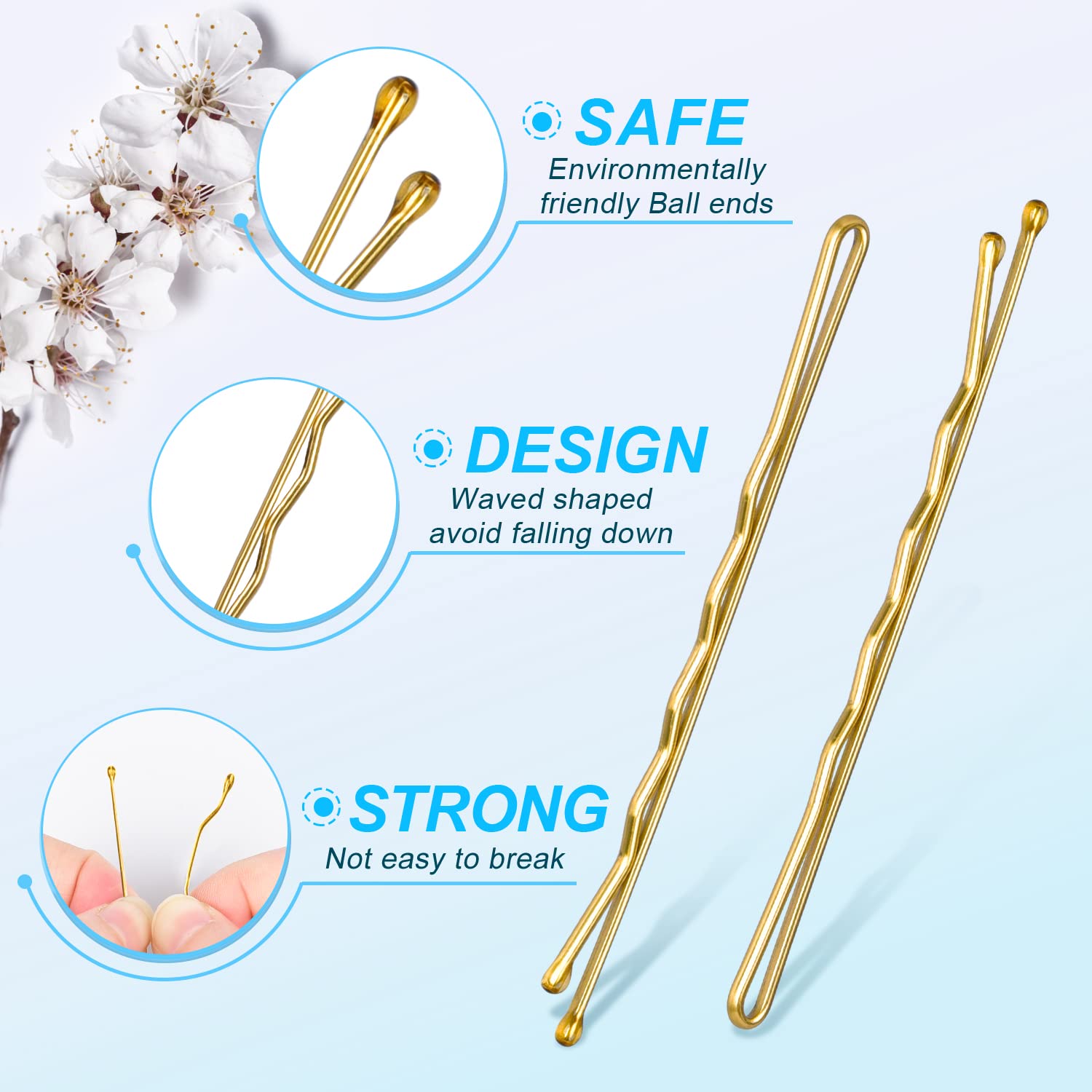 MORGLES 2.75 ''Long Bobby Pins for Thick Hair, 120PCS Large Bobby Pins Blonde for Women Girls with Box