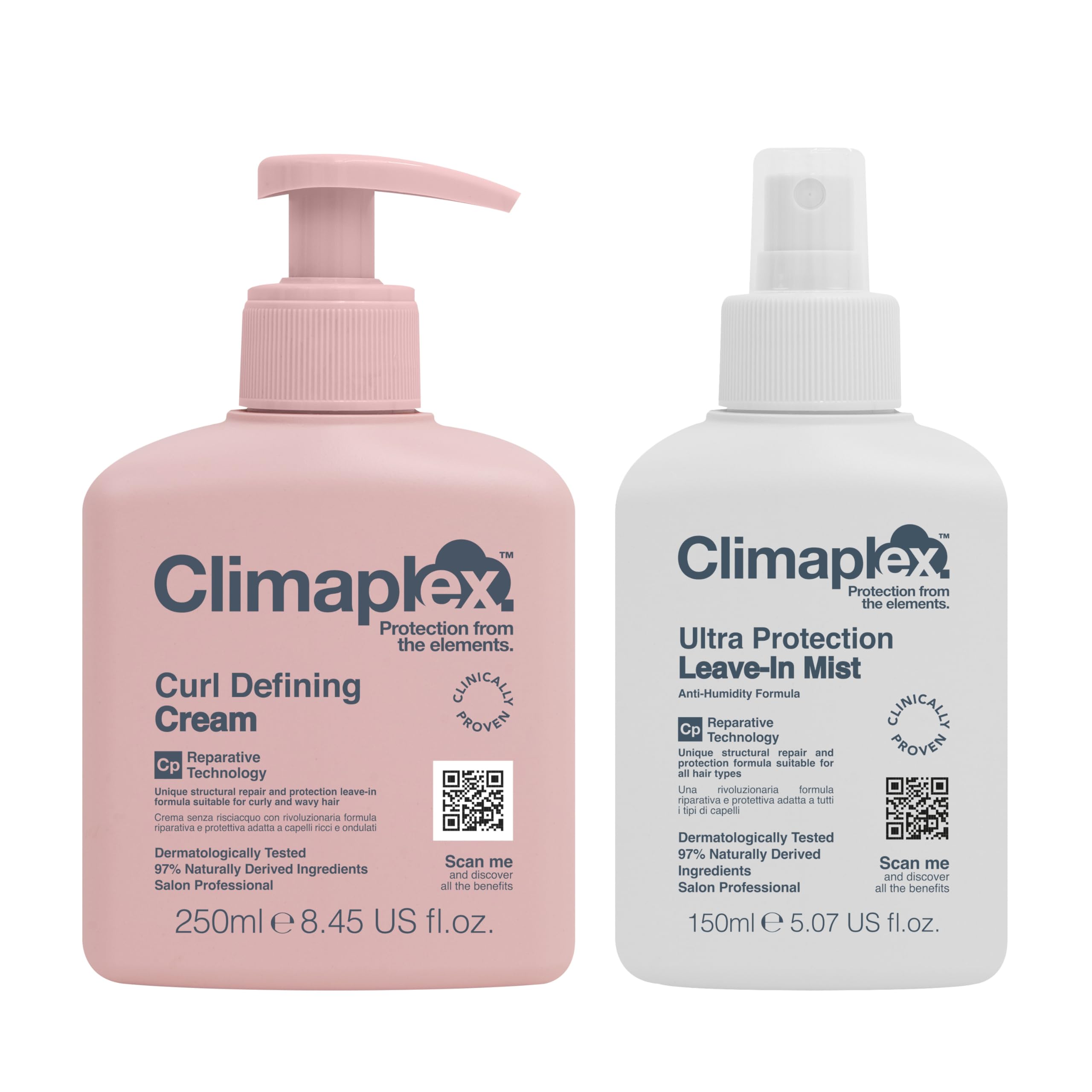 Climaplex Curl Defining Cream And Climaplex Ultra Protection Leave-In Mist Kit By Climaplex For Unisex - 2 Pc Kit 8.45 Oz Cream,