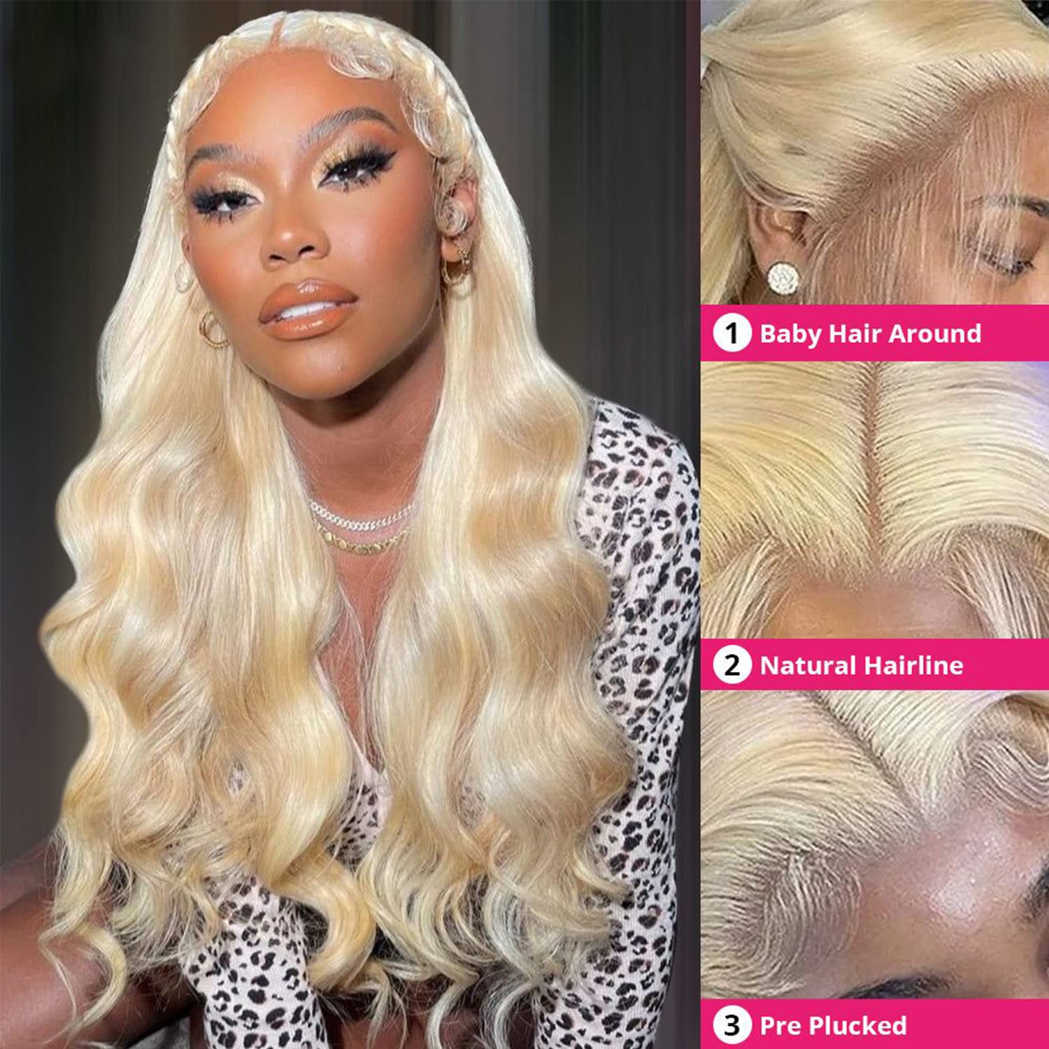 Alielaine 613 13X6 Lace Front Wig Human Hair Transparent Lace Body Wave Blonde Lace Front Wigs Human Hair 613 Hd Lace Frontal Wi